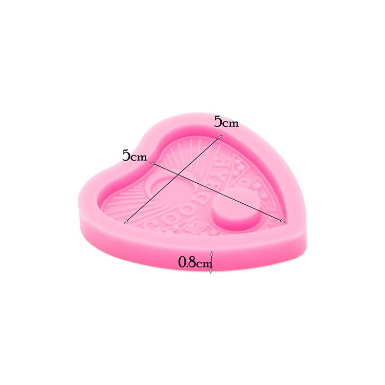Shiny Glossy Heart-Shaped Ouija Board Silicone Mold for DIY Epoxy Resin Crafts - Perfect for Making Badge Reels, Jewelry, Keychains & Handmade Gifts (Halloween, Wiccan Decor, Gothic Accessories)