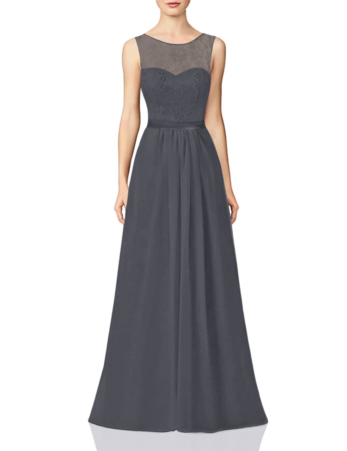Elegant Long Lace Bridesmaid Dresses - A-Line Chiffon Formal Evening Gowns for Prom, Wedding & Special Occasions