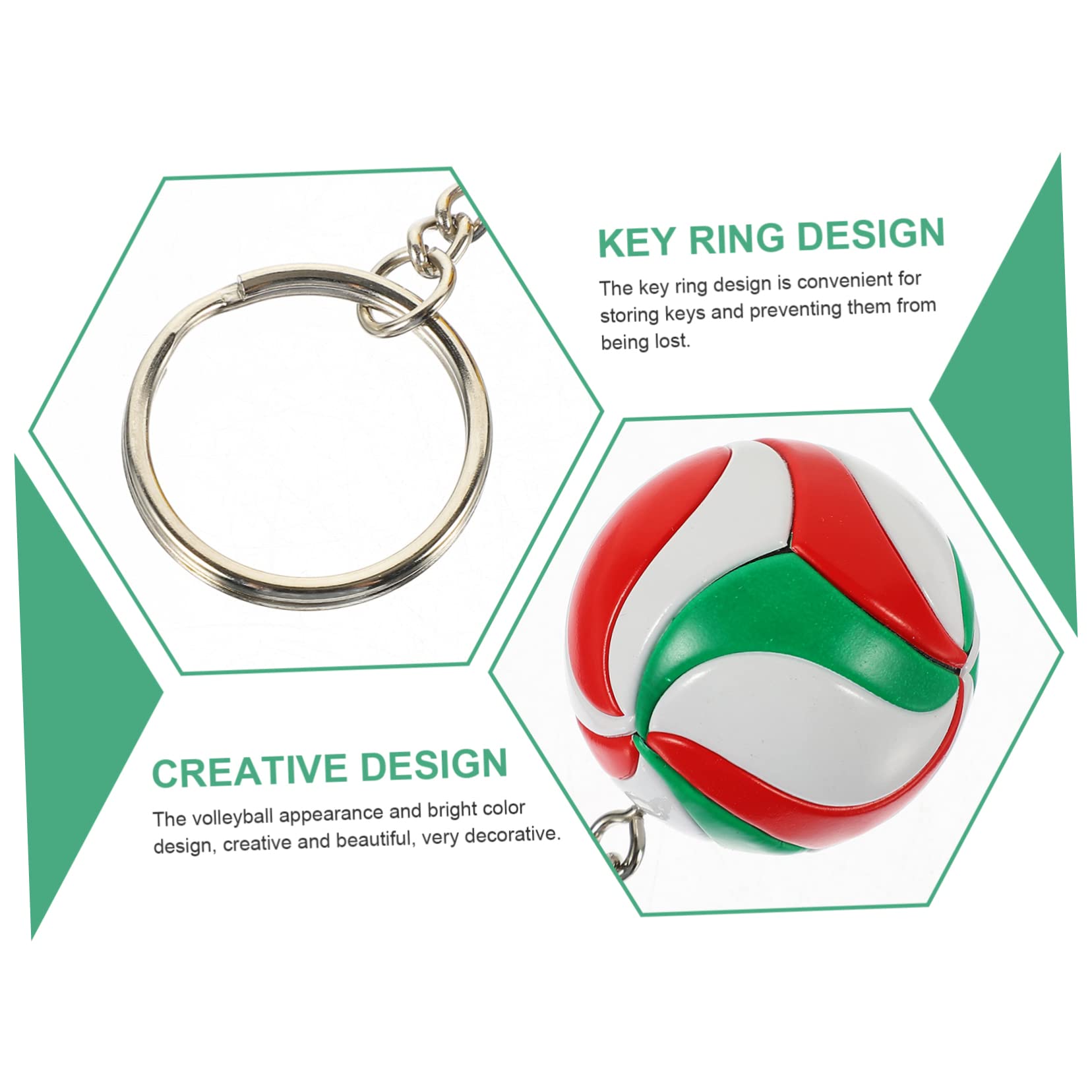 FOYTOKI 3-Pack Unique Volleyball Keychain Set - Multi-Functional Bag Charm Pendant for Sports Fans & Fashion Accessories - Perfect for Volleyball Players, Coaches & Gift Giving