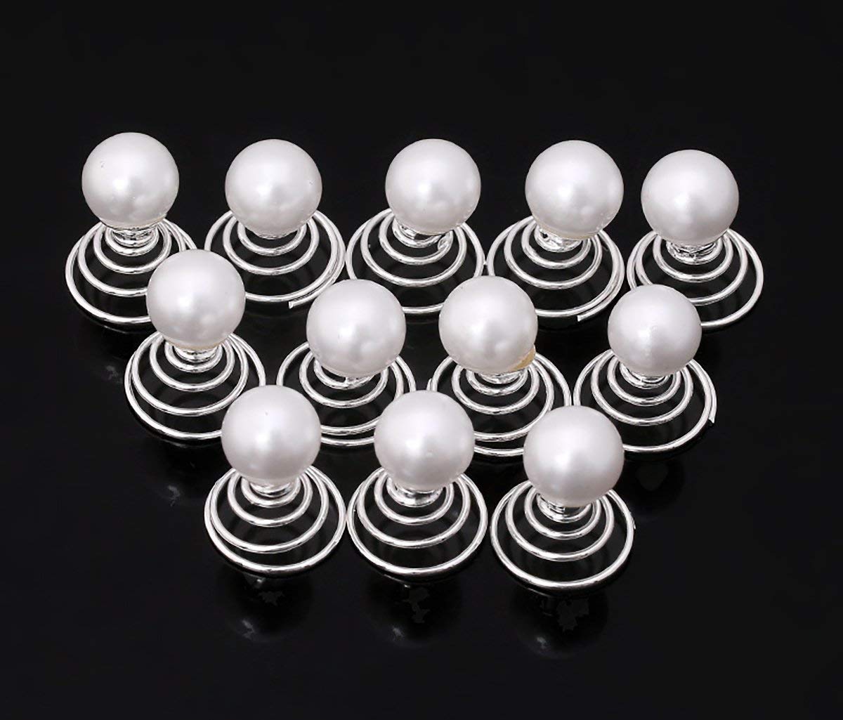 20PCS Rhinestone Crystal Spiral Hair Pins - Imitation Pearl Spin Pins, Swirl Hair Twists & Coils for Updos, Buns & Braids - Perfect for Weddings, Prom & Special Occasions