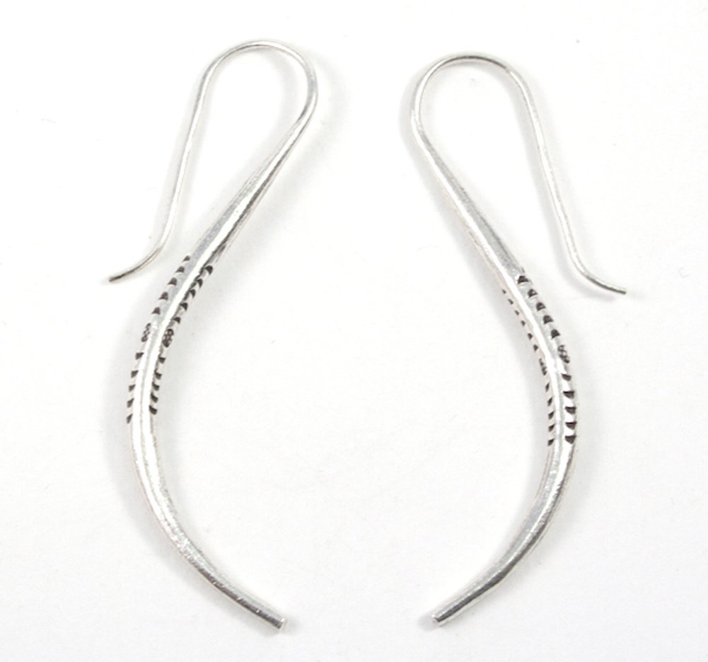 Karen Hill Tribe Handmade Pure Silver Earrings for Women - Boho Tribal Jewelry Gift for Hippie, Festival & Everyday Wear