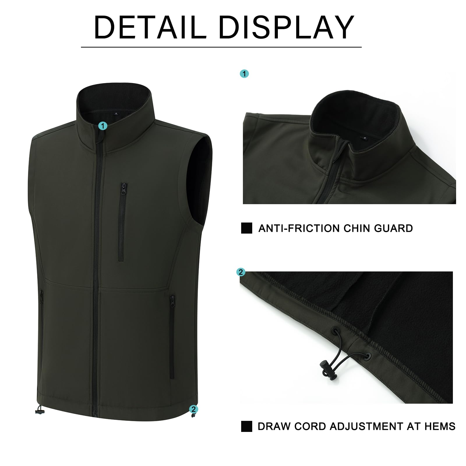 Men's Lightweight Softshell Vest - Windproof Puffer Sleeveless Jacket for Golf, Running & Outdoor Activities | Perfect for Hiking, Cycling & Casual Wear