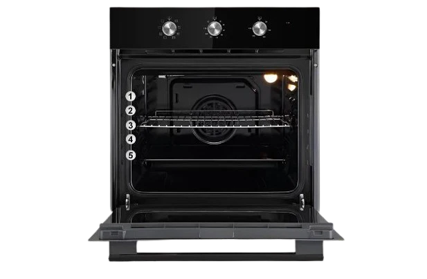EuropAce EBO3821DBK 60cm 82L Built-In Oven with Mechanical Knob - Perfect for Modern Kitchens, Baking & Roasting