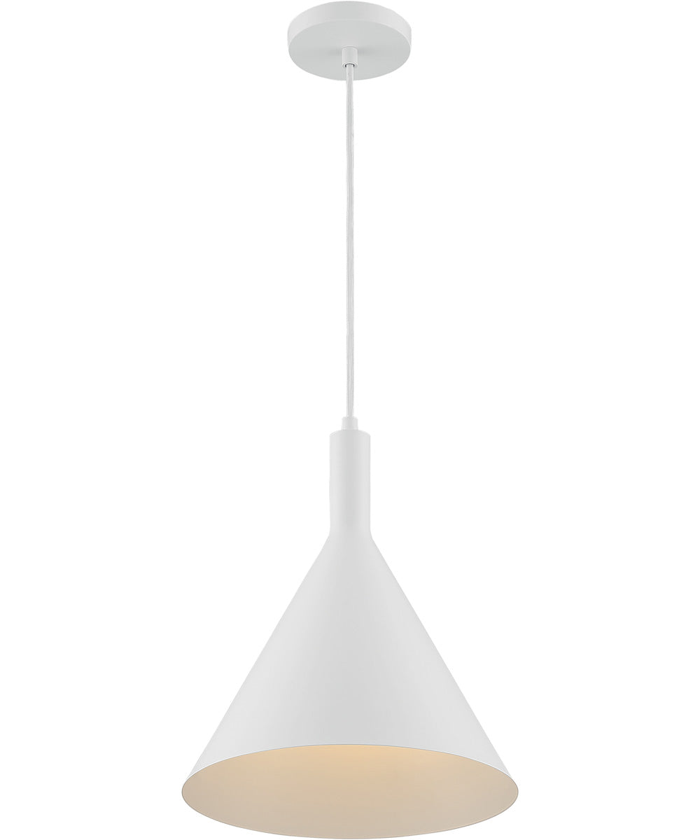 12W LED Pendant Light Fixture - Matte White Finish, Modern Ceiling Light for Kitchen, Dining Room, and Bedroom Lighting