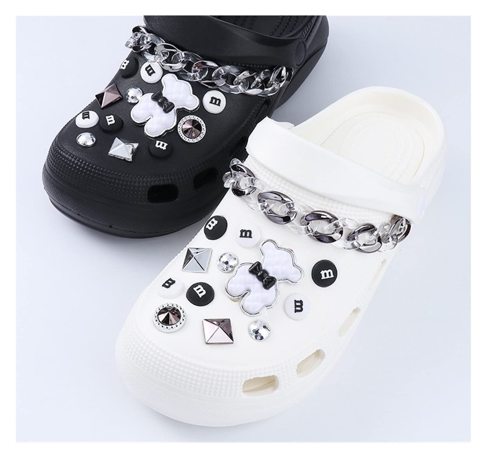 TiiM Rhinestone Shoe Charms for Crocs & Clogs - Sparkling Shoe Accessories for Women, Girls & Adults - Perfect for DIY Customization, Beach Days & Fashion Outfits