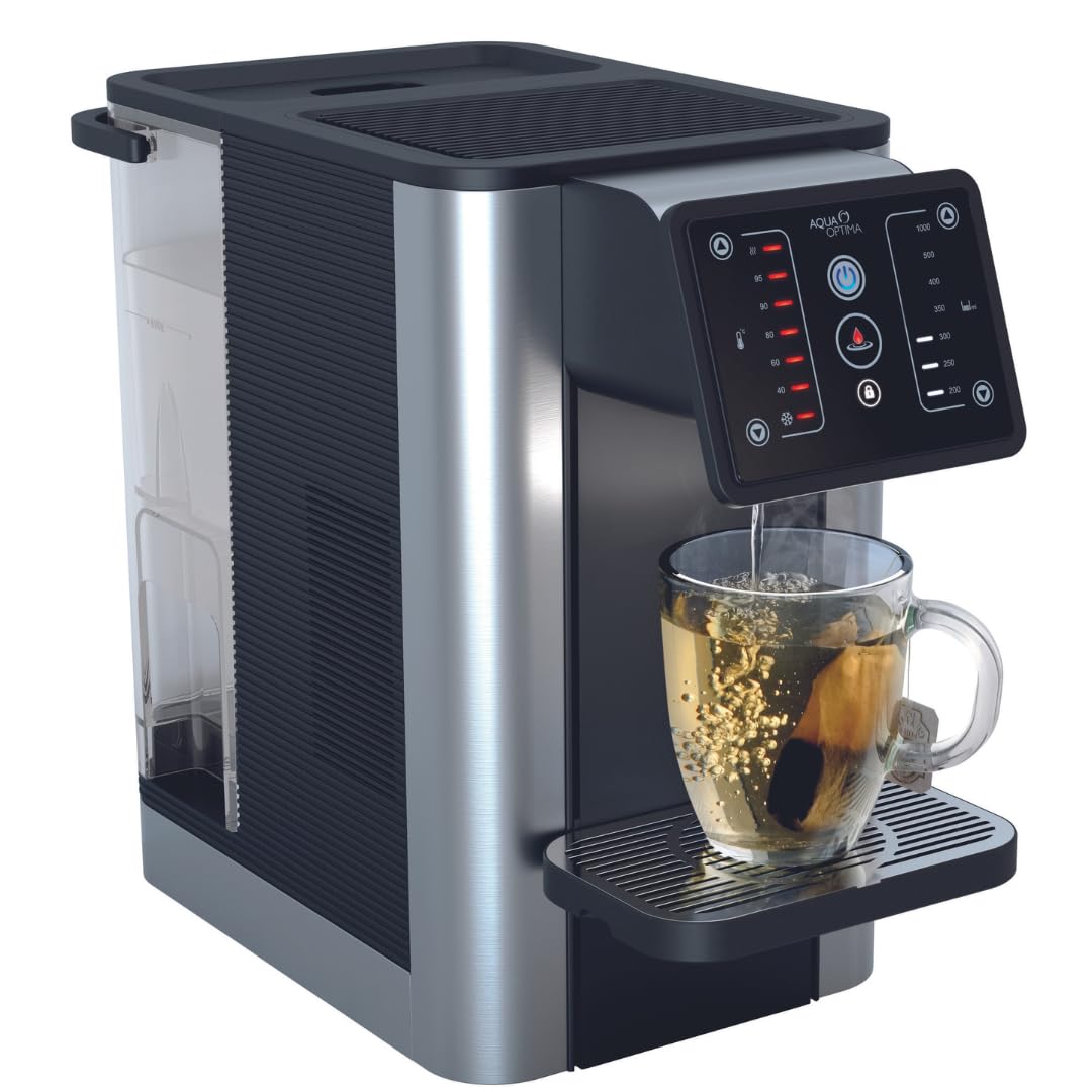 Aqua Optima AUR002 Fast Heating Water Dispenser & Cooler - 7 Temperature Settings, Instant Hot/Cold Water, No Installation, Includes Filter - Perfect for Home, Office & Kitchen Countertop
