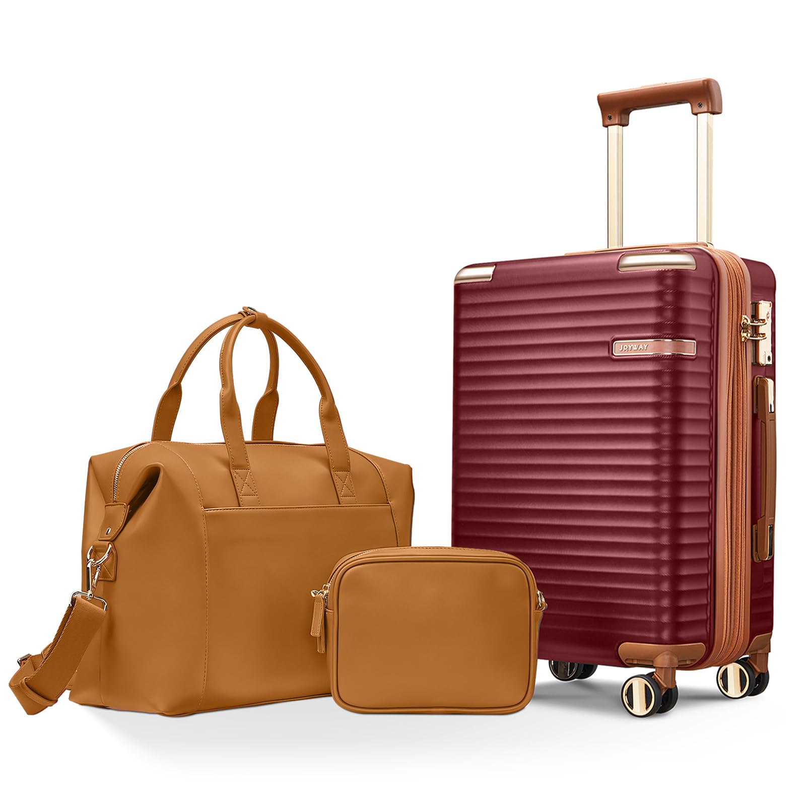 Joyway 20 Inch Expandable Carry on Luggage Set - TSA Approved Lightweight Hard Shell Spinner Suitcase with Wheels (Red) - Perfect for Air Travel, Business Trips & Weekend Getaways