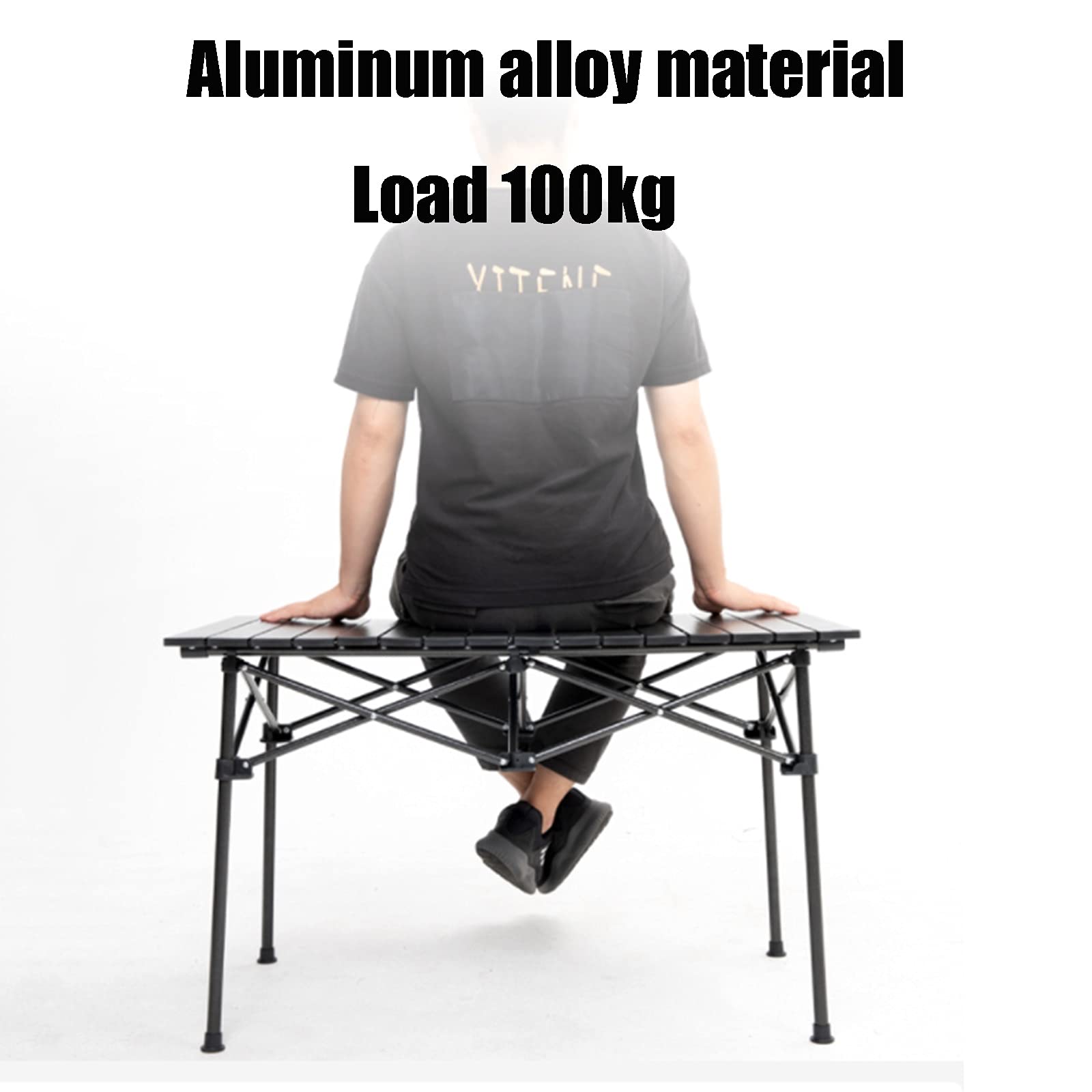Portable Aluminum Alloy Folding Camping Table with 6 Chairs - Lightweight Outdoor Picnic Set for Camping, Backyard, Beach & Tailgating - Easy Storage & Carry (Package 3)