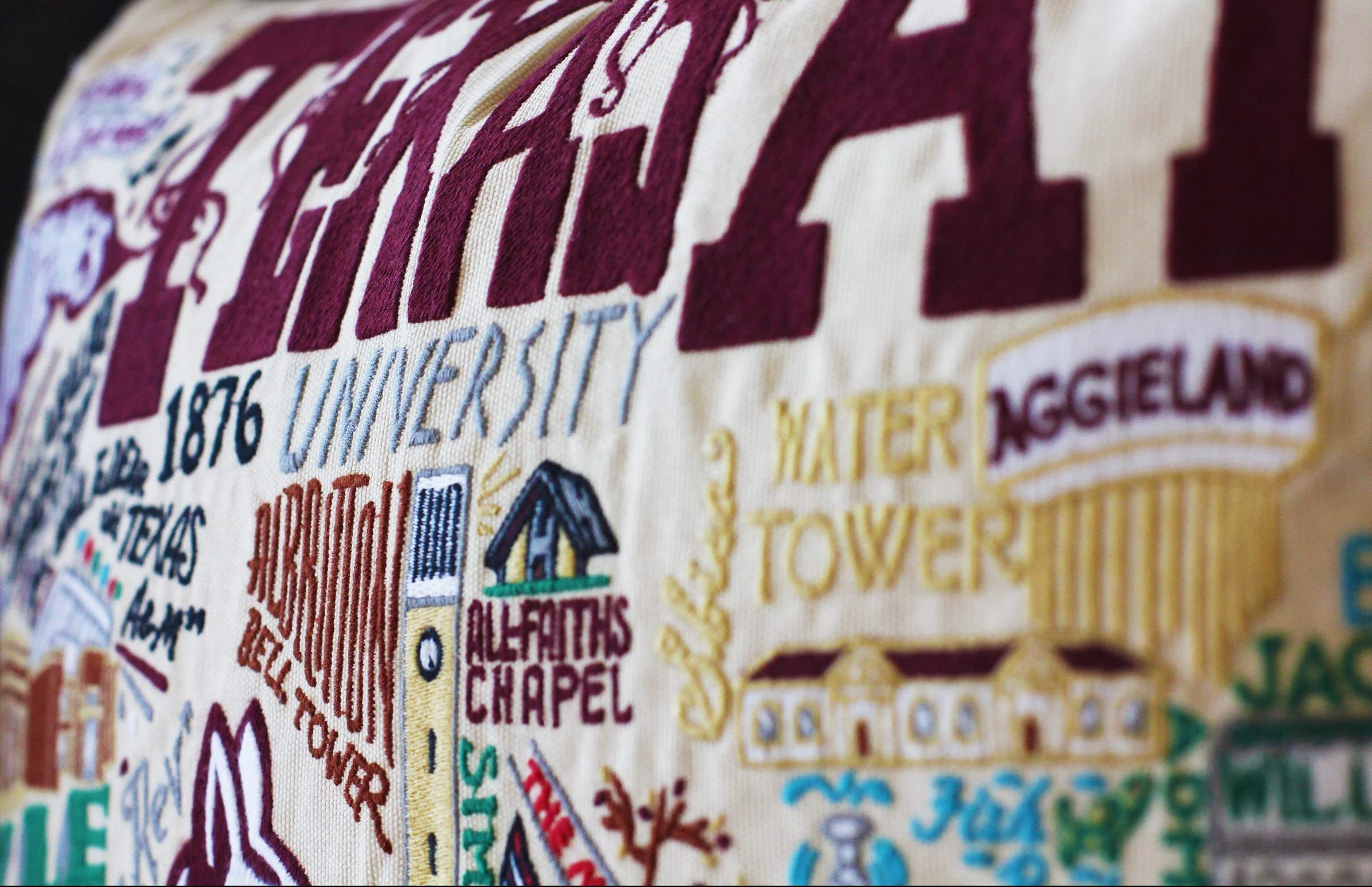 Texas A&M Embroidered Throw Pillow - Collegiate Decorative Cushion for Aggies Fans | Perfect for Graduation Gifts, Game Day Decor, Alumni & Parents | Dorm, Living Room & Office Decor