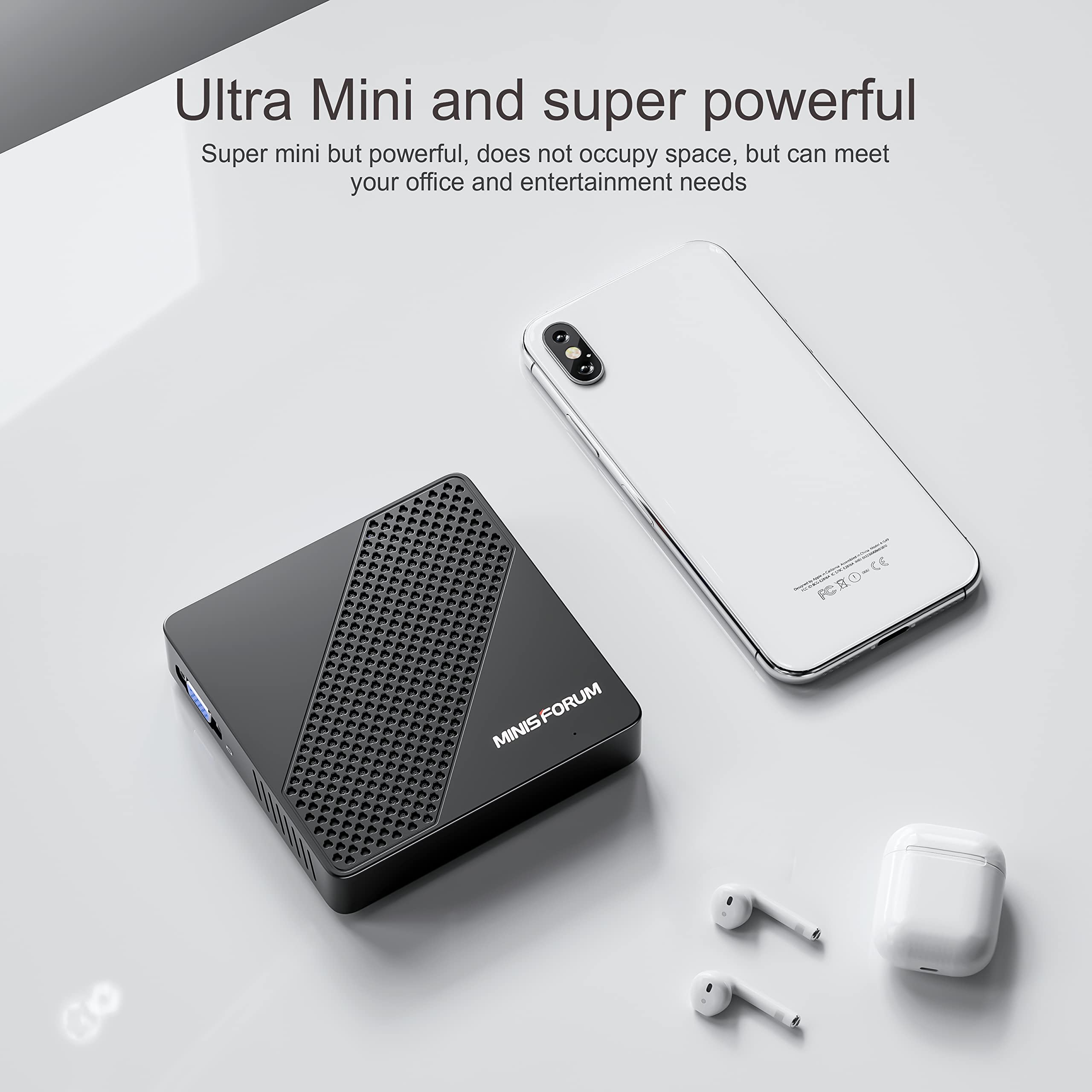 MINISFORUM N40 Fanless Mini PC - Silent Desktop Computer with Intel Celeron N4020 (Up to 2.8GHz), 4GB RAM, 64GB eMMC, Dual HDMI & VGA, Gigabit LAN, Auto Power On - Perfect for Home Office, Digital Signage, and Light Computing Tasks