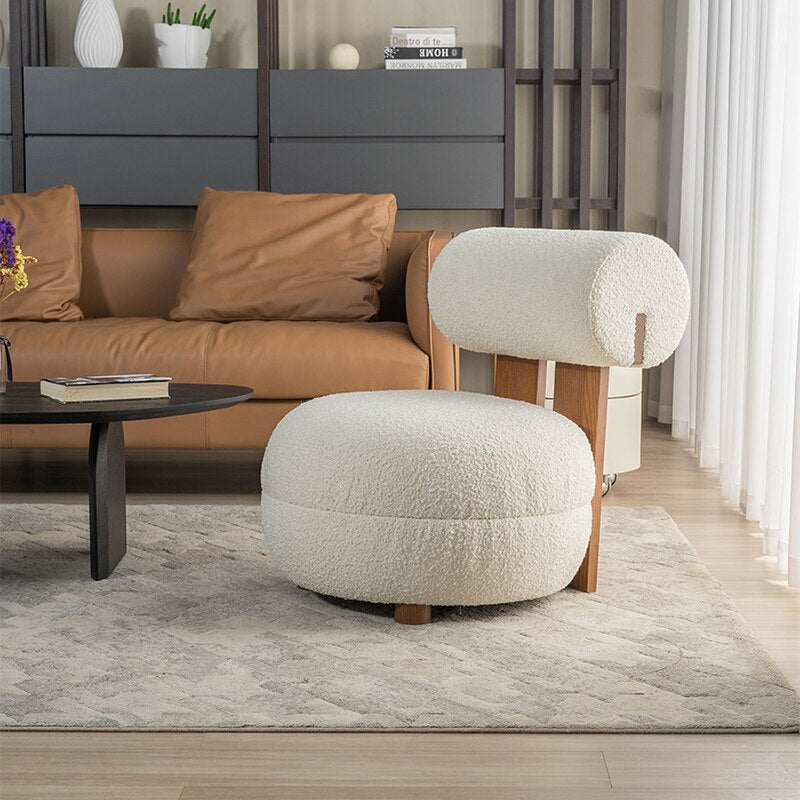 Stylish Lounge Chair with Ergonomic Back Support Pillow - Perfect for Living Room, Office, and Relaxation Spaces