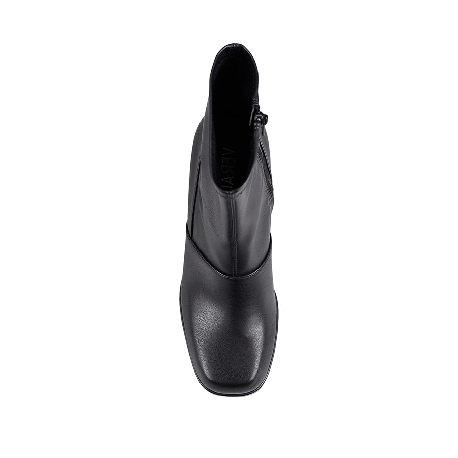 Avril Platform Ankle Boots for Women - Black Stretch Comfortable Heeled Booties for Fall & Winter | Casual Outfits, Office Wear, Night Out