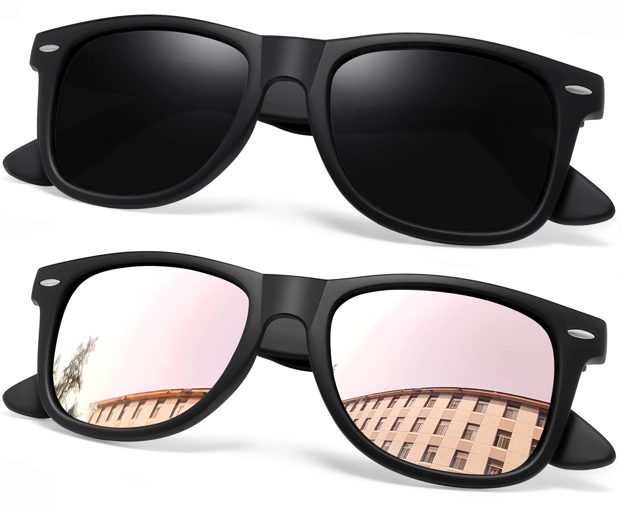 Joopin Square Polarized Sunglasses for Men & Women - UV Protection, Trendy Designer Shades for Outdoor, Driving, Beach & Fashion