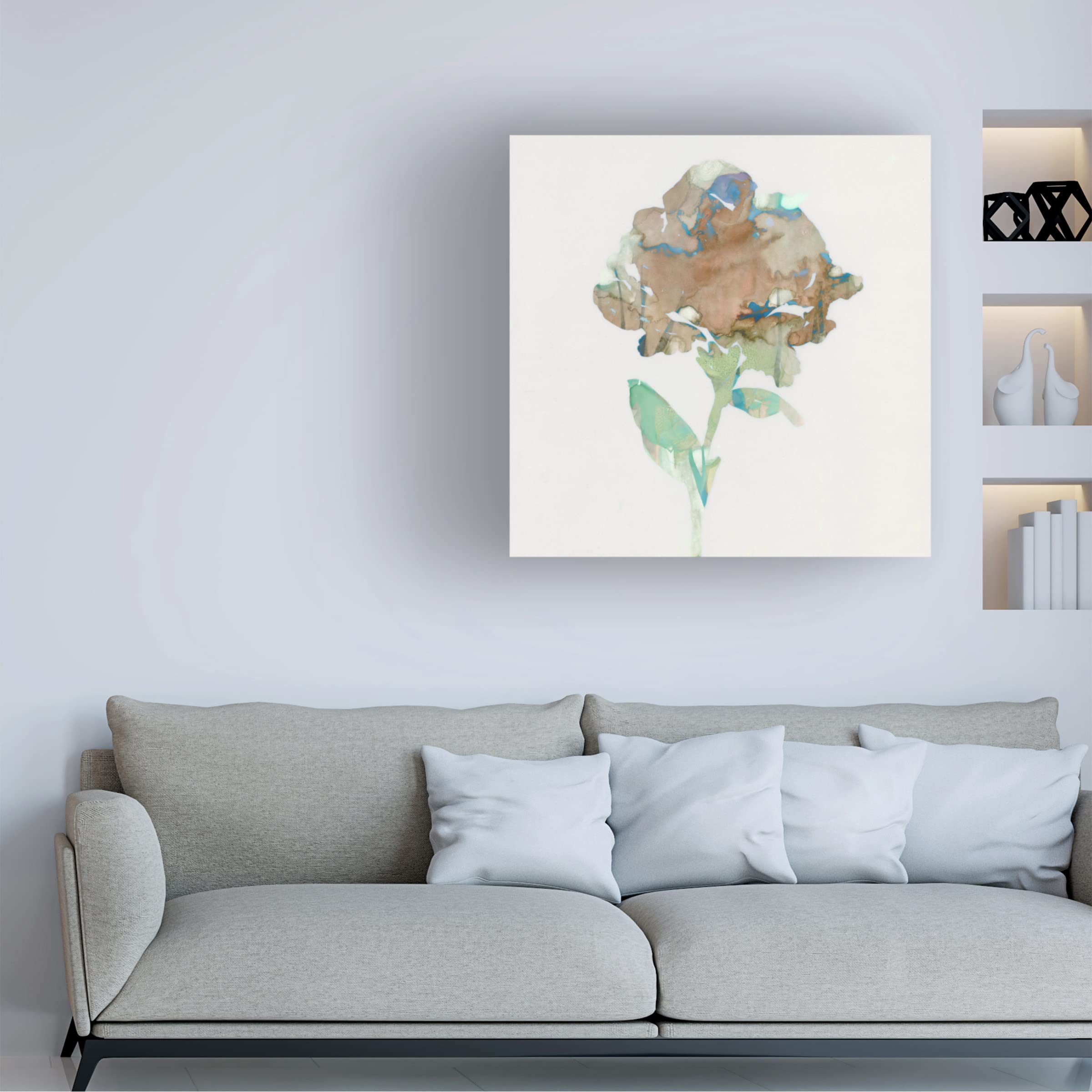 Stellar Design Studio 'Modern Bloom II' Canvas Wall Art - Handmade Floral Painting for Living Room, Bedroom & Office Decor