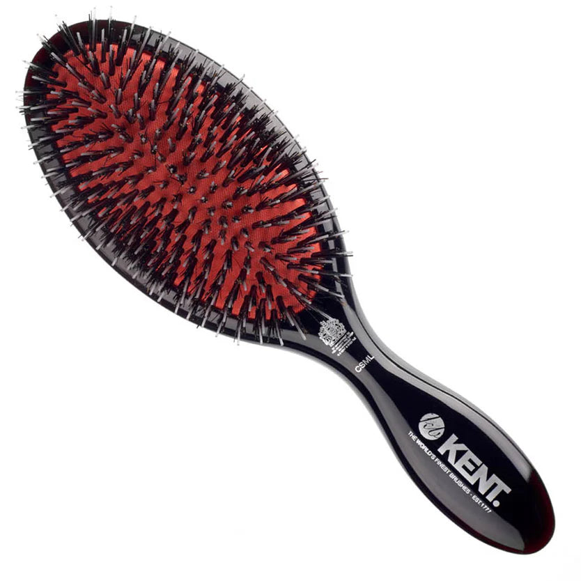 Classic Shine Large Mixed Bristle Hairbrush for Women & Men - Detangling & Styling Brush for Thick, Long Hair - Perfect for Daily Use, Travel & Salon Styling
