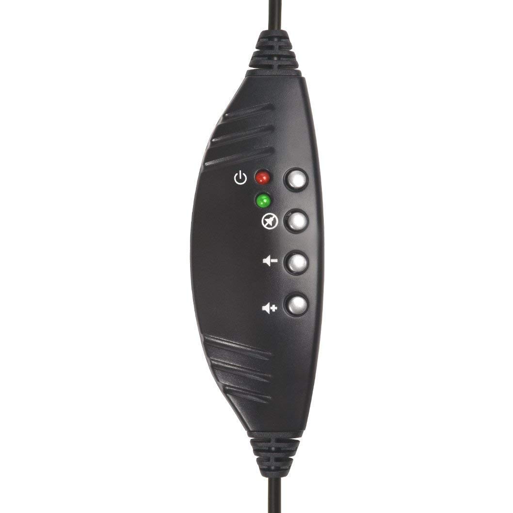 ECS WordSlinger USB Transcription Headset with Leatherette Cushions & Volume Control - Professional Medical Transcriber Headphones for Doctors, Transcriptionists & Office Work