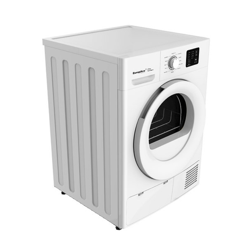 EuropAce EFW 9102Y 10kg Front Load Washer & EDY8801YWH Heat Pump Dryer Combo - Energy Efficient Laundry Set for Apartments & Small Homes