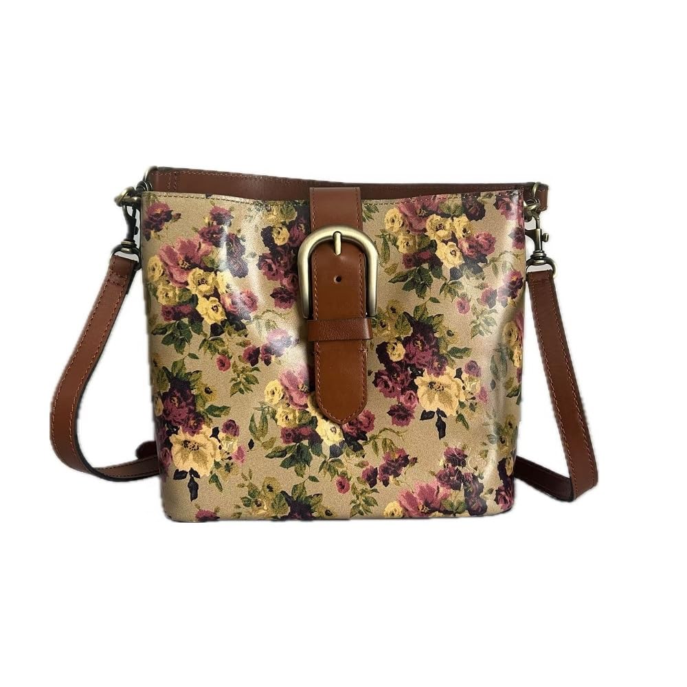Patricia Nash Genuine Leather Irving Bucket Crossbody Purse for Women - Stylish Shoulder Bag for Work, Travel & Everyday Use