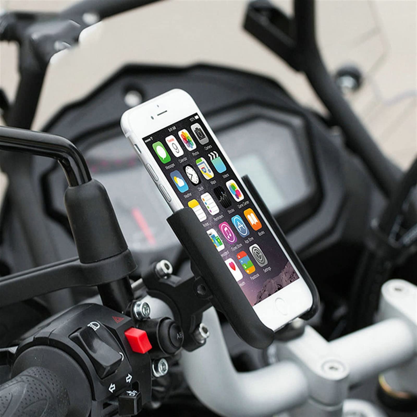 Honda CRF1000L Africa Twin ABS/DCT Motorcycle Handlebar Mount for Phone & GPS - Universal Mirror Phone Holder Bracket for Adventure Riding & Off-Road Navigation