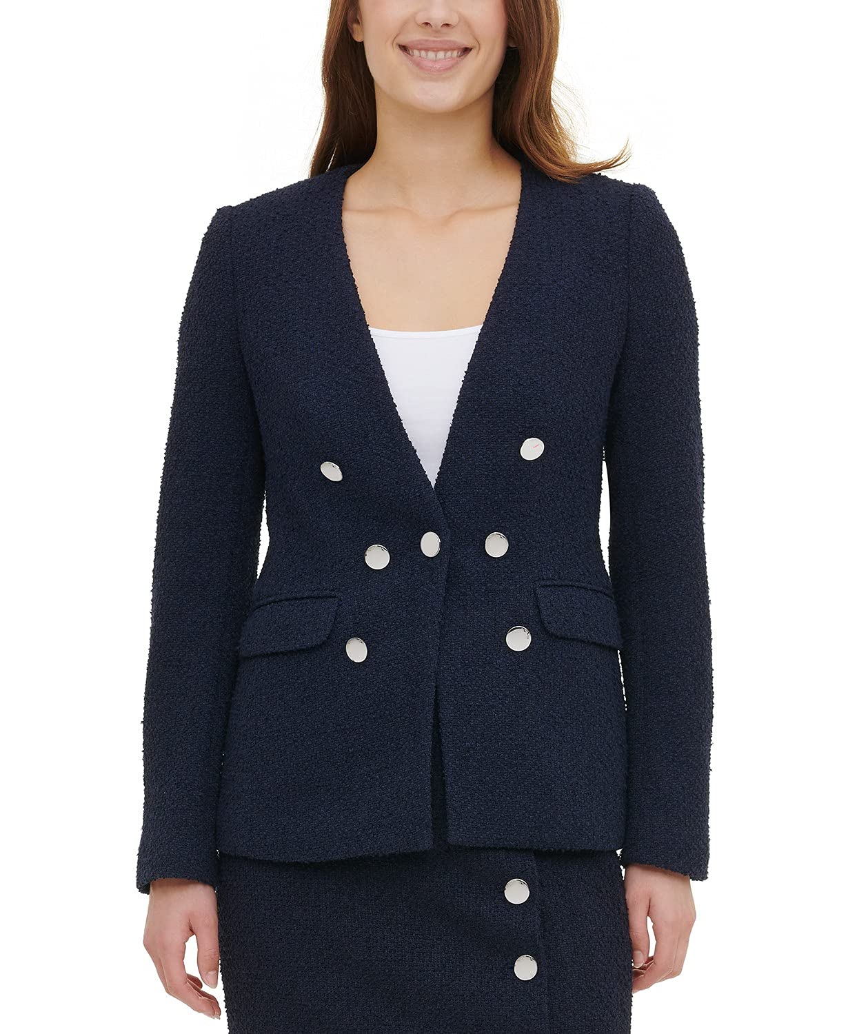 Calvin Klein Men's Slim Fit Seven-Button Blazer Jacket - Formal Business Suit for Office, Wedding & Special Occasions