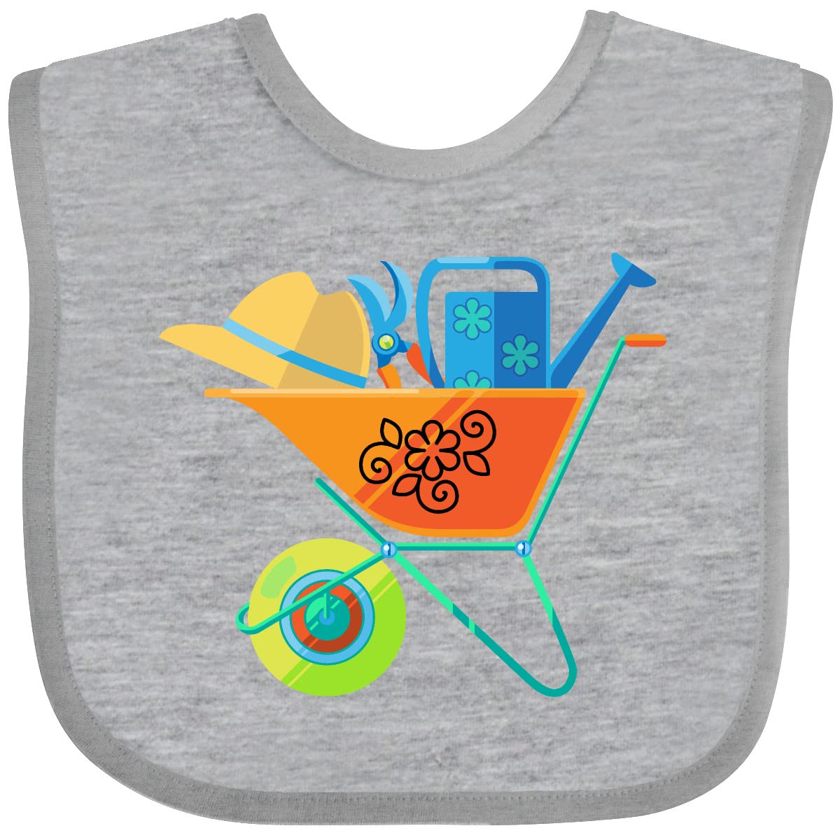 Inktastic Gardener Baby Bib - Cute Gardening Tools Design for Infants & Toddlers - Perfect for Mealtime, Feeding, and Outdoor Activities