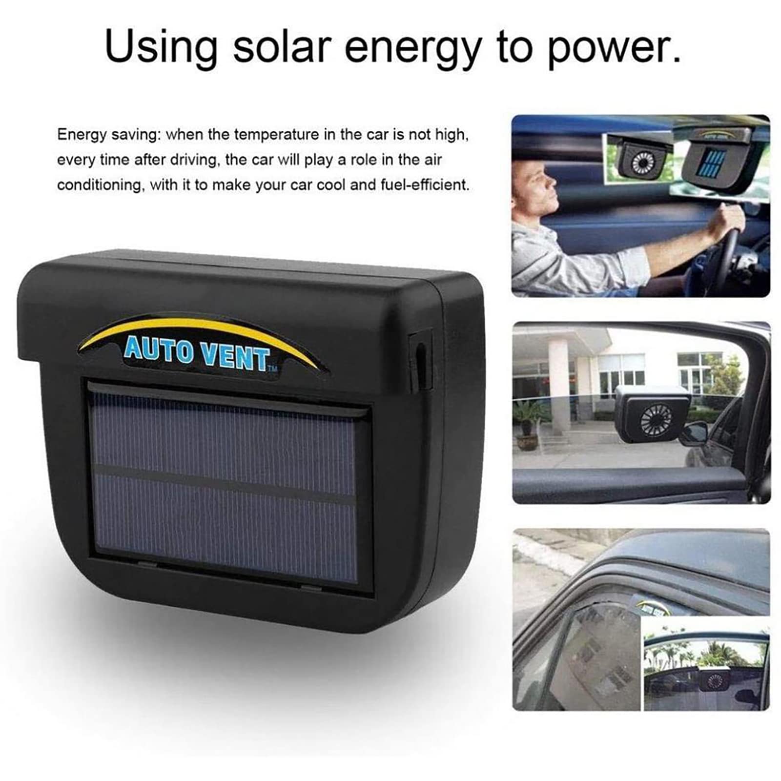Solar Powered Car Ventilation Fan - Auto Air Vent Cooler with Rubber Seal, Heat Exhaust System for Vehicle Cooling (Style B) | Perfect for Summer Road Trips & Parking Heat Reduction