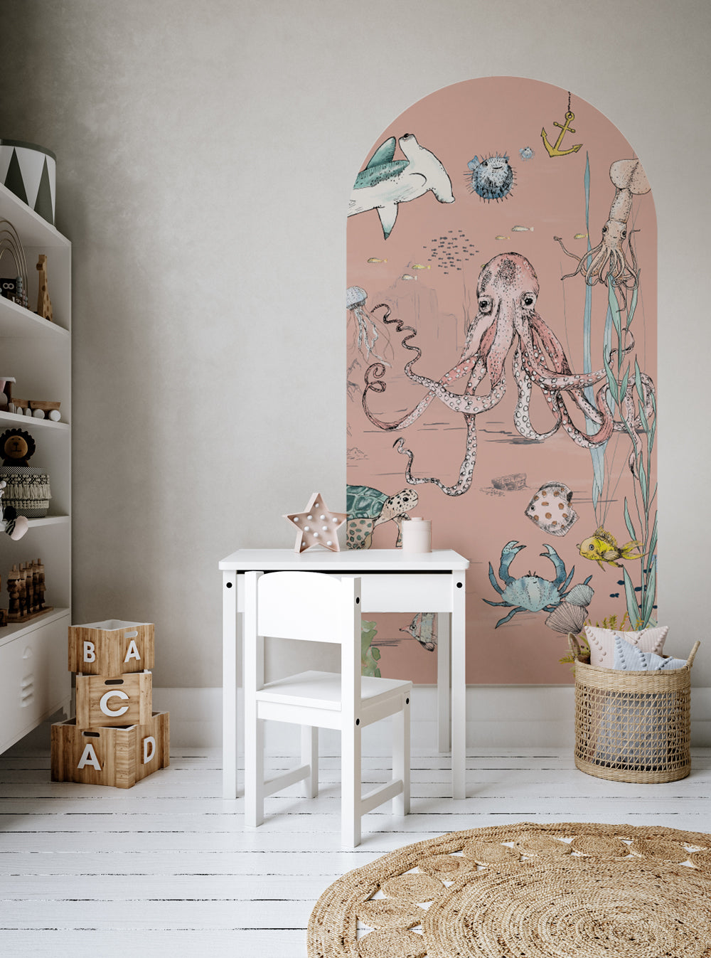 Peel and Stick Arch Wallpaper Decal - Underwater Wonders Theme | Self-Adhesive Wall Mural for Home Decor | Perfect for Living Room, Bedroom, or Nursery