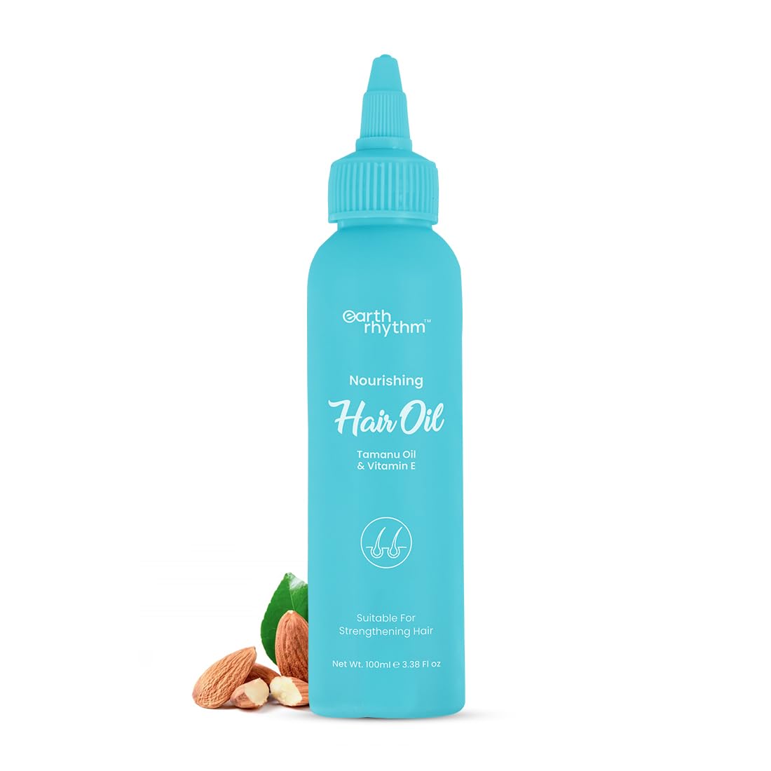 Earth Rhythm Tamanu & Vitamin E Hair Oil - Nourishing Treatment for Dry Hair, Adds Shine & Reduces Breakage | Unisex 100ml | Perfect for Daily Hair Care & Scalp Massage