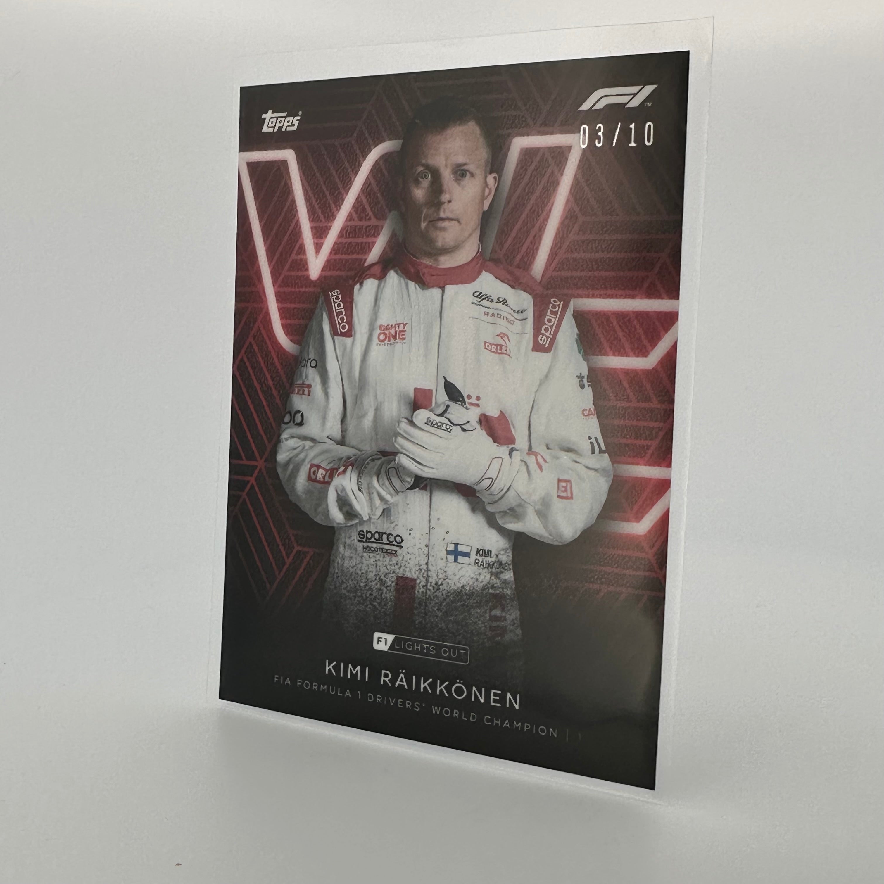 Kimi Raikkonen 2003-10 F1 World Champion Red Parallel Collectible Card - Perfect for F1 Memorabilia Collections and Motorsport Fans