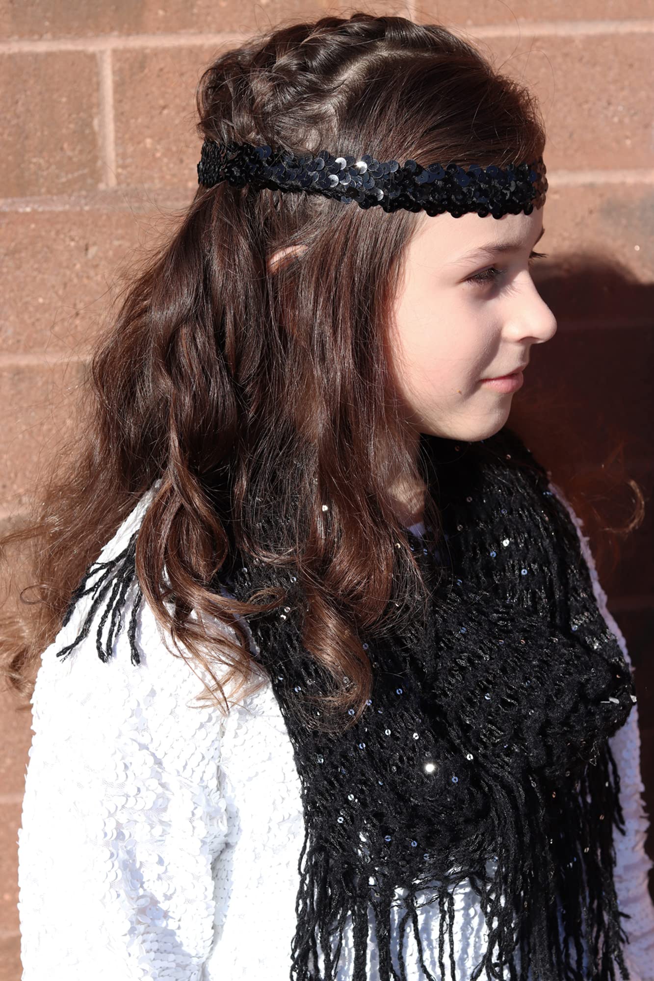 Kenz Laurenz Sequin Headband Pack of 12 - Glitter Elastic Stretch Sparkly Fashion Headbands for Women, Teens & Girls - Perfect for Volleyball, Basketball, Sports Teams & Everyday Hair Accessories