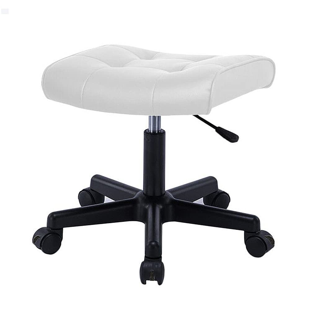 Ergonomic Under Desk Footrest with Wheels - Adjustable Office Lift Foot Stool for Work, Gaming & Home Use - Comfortable Rolling Ottoman in Cowhide/Beige - Perfect for Desk Workers, Gamers & Relaxation