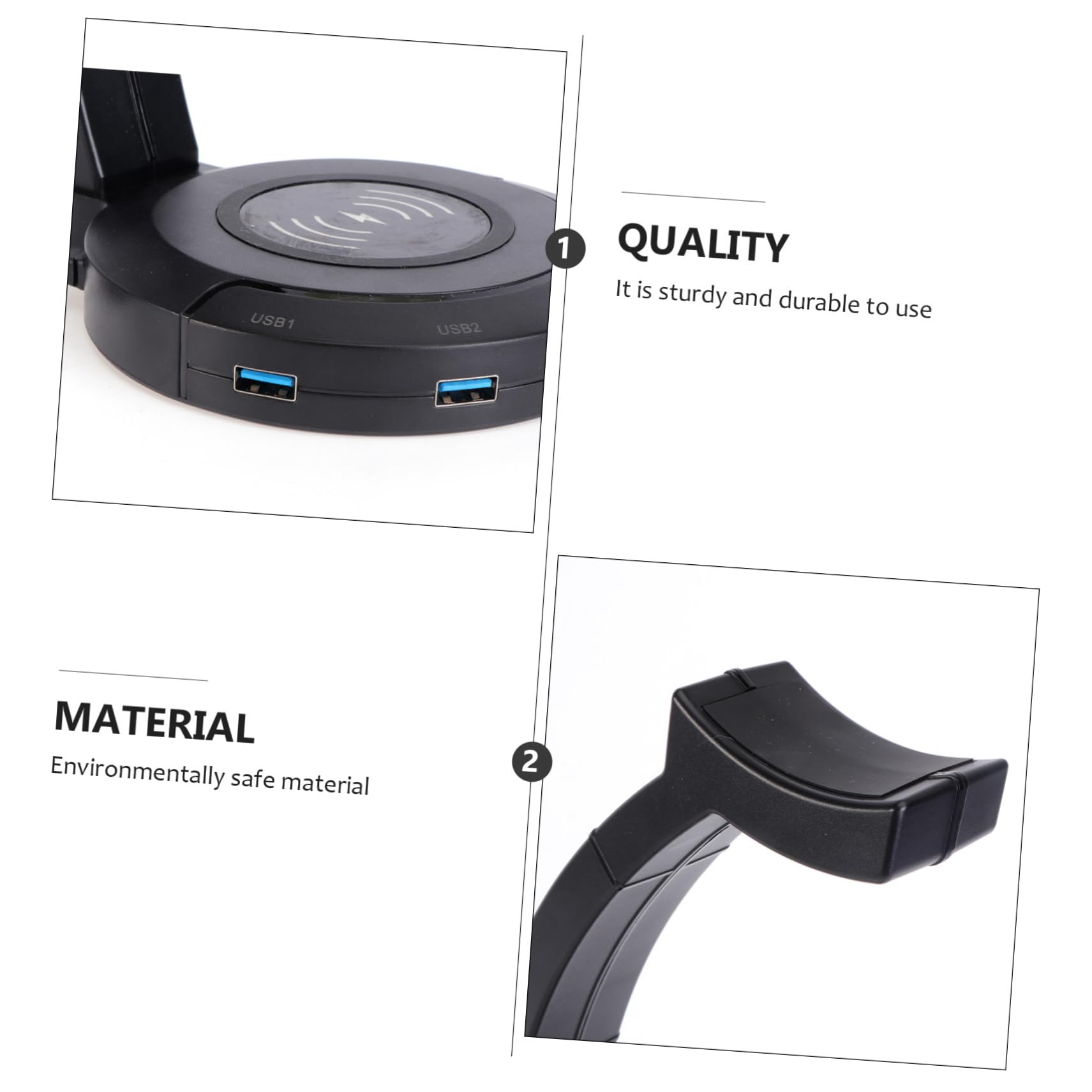 OSALADI Premium Headphone Stand with USB Port - Durable Desk Organizer for Gaming Headsets, Smartphones & Tablets - Perfect for Home Office, Gaming Setup & Workspace Organization