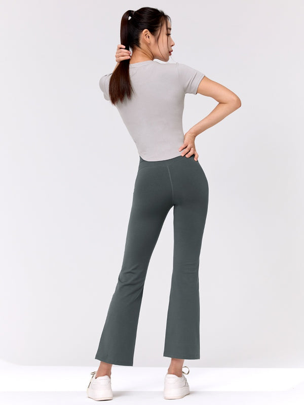 Soft Tension Round Crop Top for Women - Stretchy Comfort Fit Summer Fashion T-Shirt | Perfect for Yoga, Beach & Casual Outfits