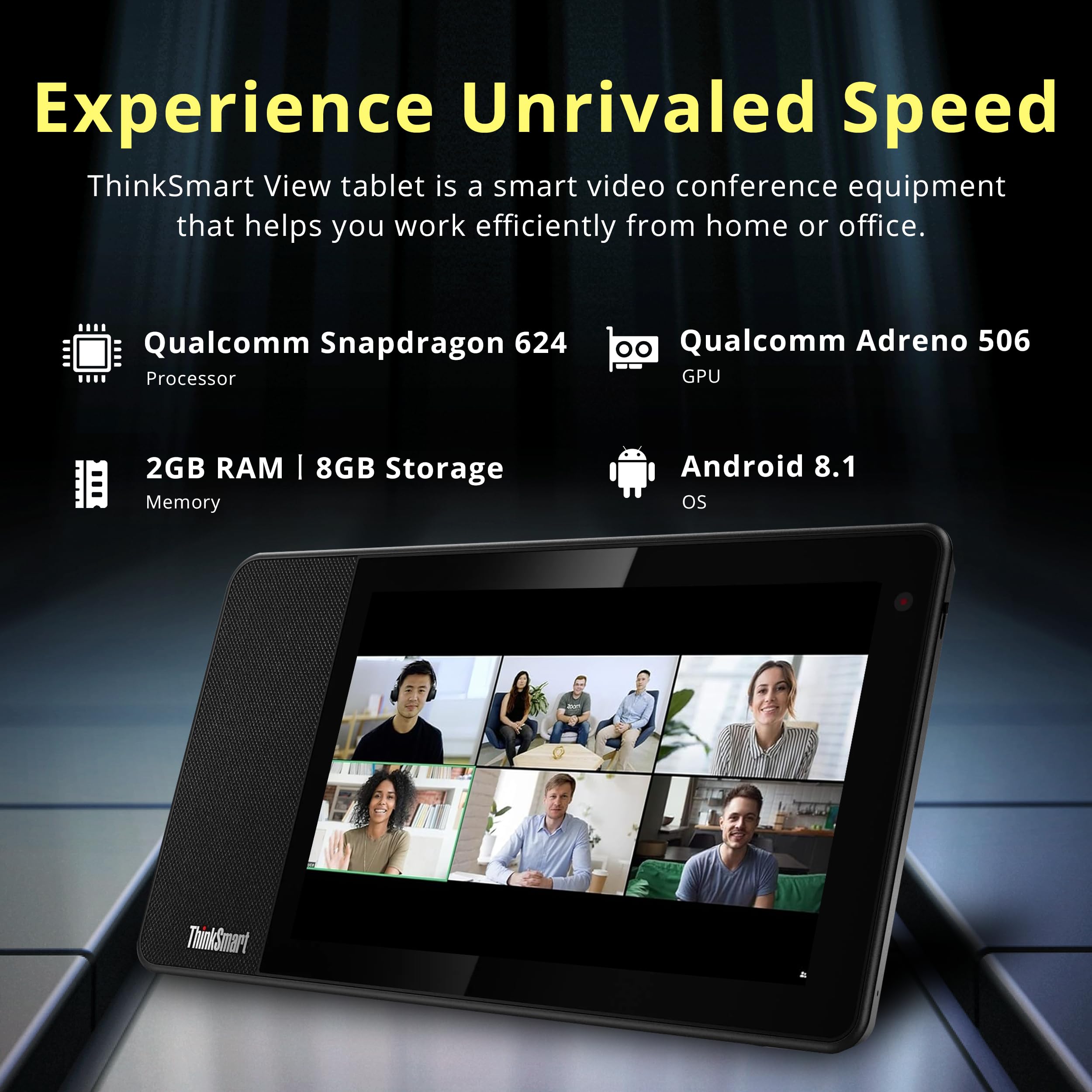 Lenovo ThinkSmart View Tablet for Zoom Rooms - 8
