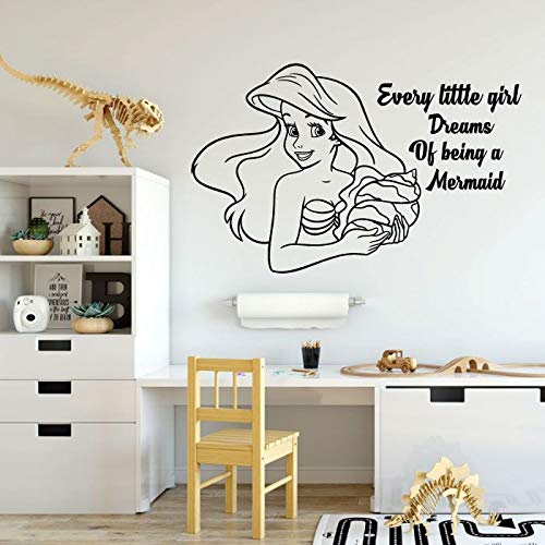 Disney Princess The Little Mermaid Ariel Quote Vinyl Wall Sticker Decal - 40x40 Inch Home Decor for Girls Room, Nursery & Teen Bedroom - Perfect for Disney Movie Fans & Mermaid Theme Bedroom Decor