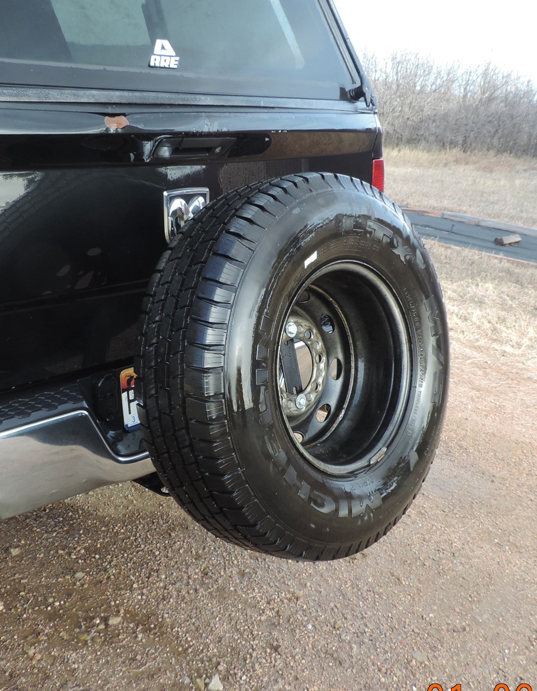 USA-Made Heavy Duty Truck Spare Tire Mount - High Clearance, Curved Design to Avoid Ground Hang Up, Powder Coated Steel (U-4800-C) | Perfect for Off-Roading, Towing & Overlanding Adventures