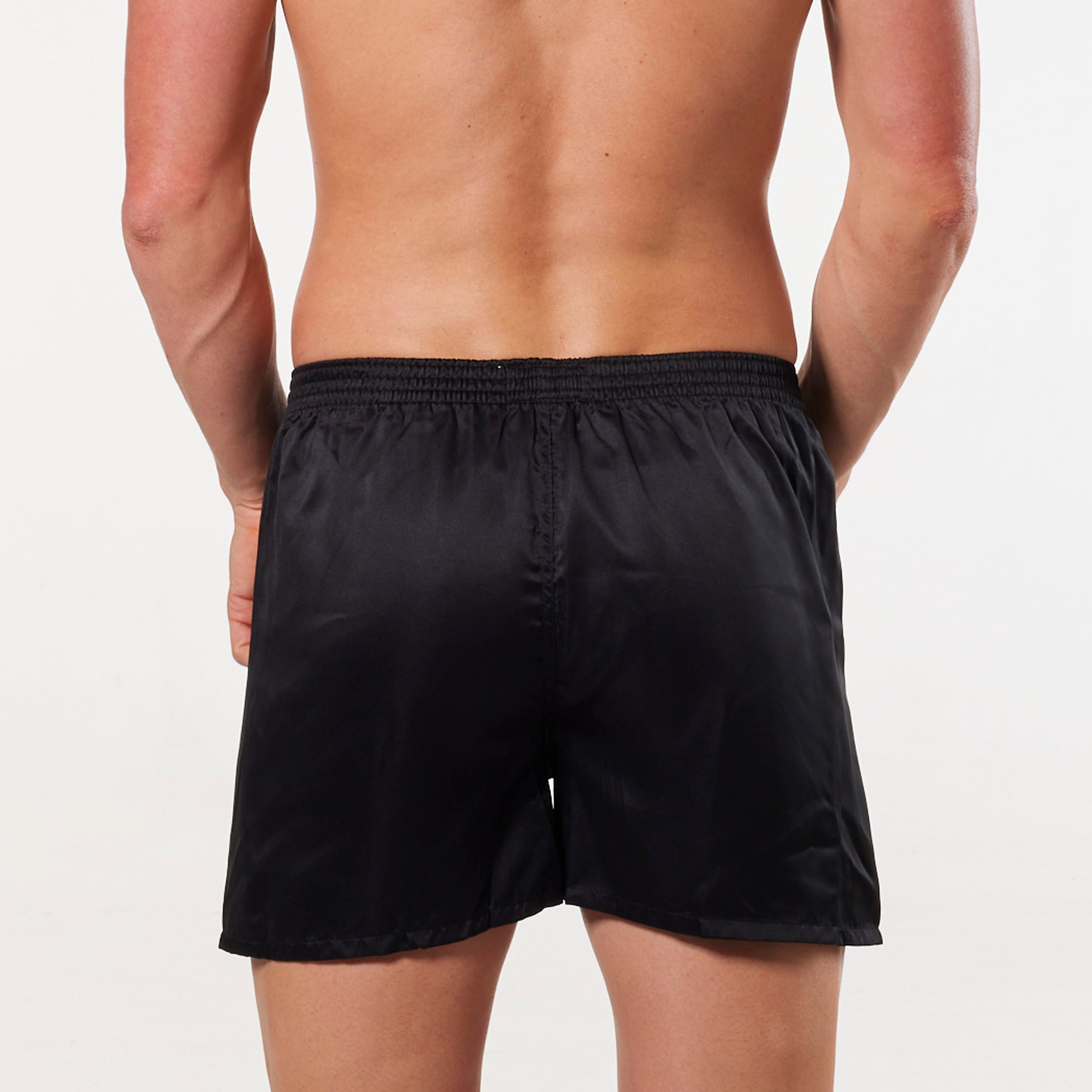 Premium Men's Satin Boxer Shorts - Soft Luxury Underwear for Sleep & Lounge - Black (Pack of 3) - Perfect for Gifts, Travel & Everyday Comfort