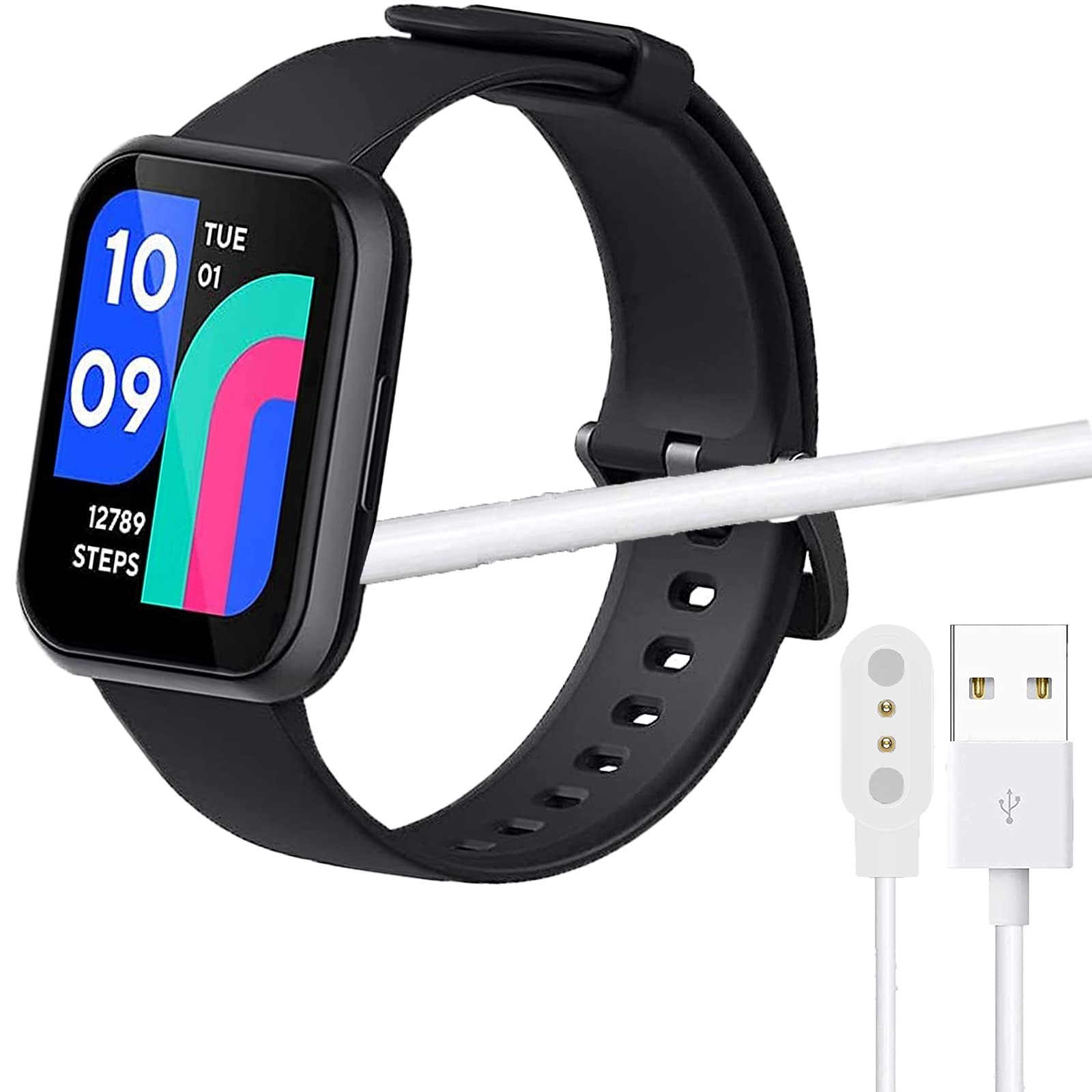 **Lamshaw Magnetic USB Charging Cable for Wyze Watch 47mm/44mm - Replacement Charger Compatible with Wyze Watch (White) - Perfect for Home, Office & Travel**