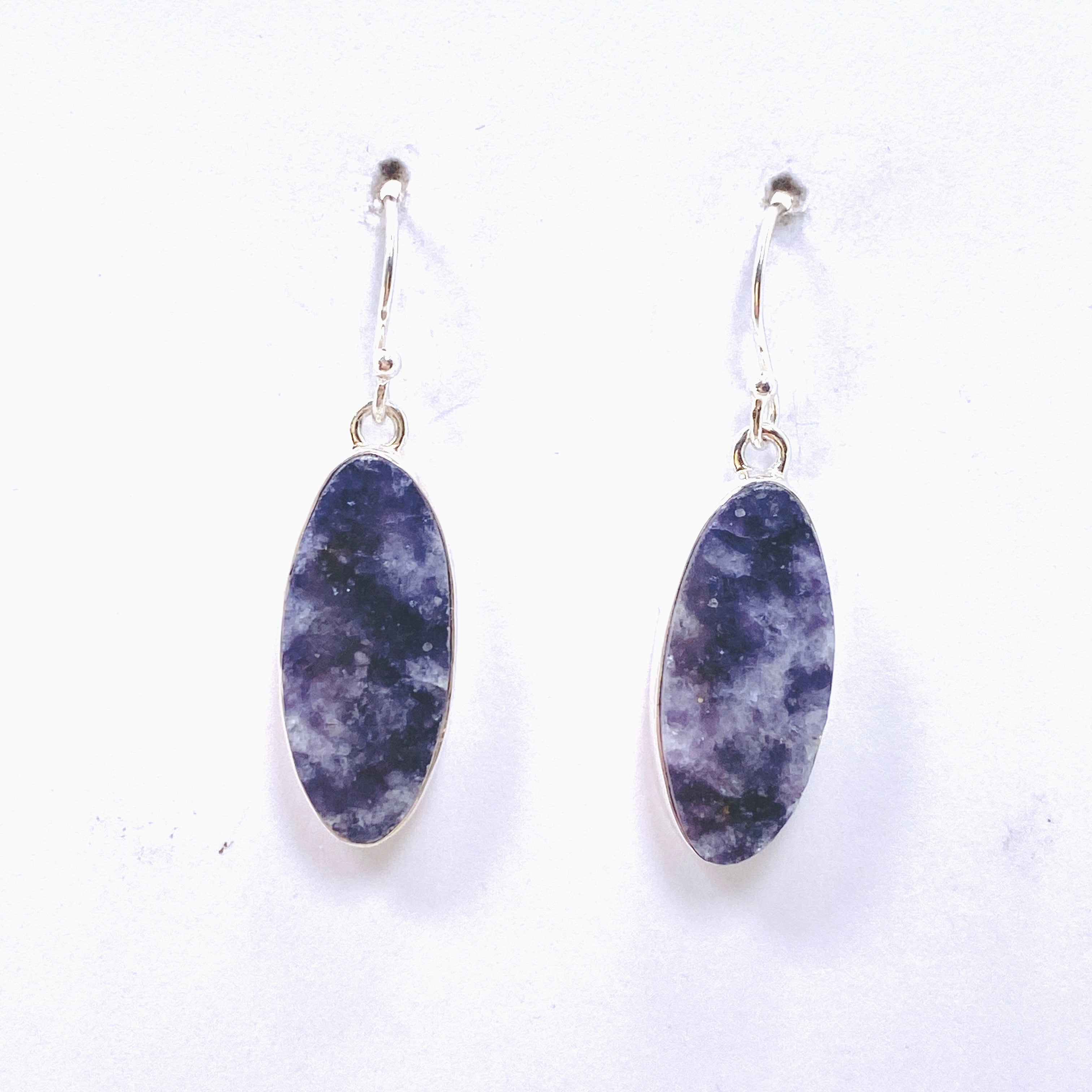 Natural Lepidolite Oval Cabochon Earrings for Women - Healing Crystal Jewelry KEGJ1520 | Perfect for Meditation, Energy Balancing & Spiritual Gifts