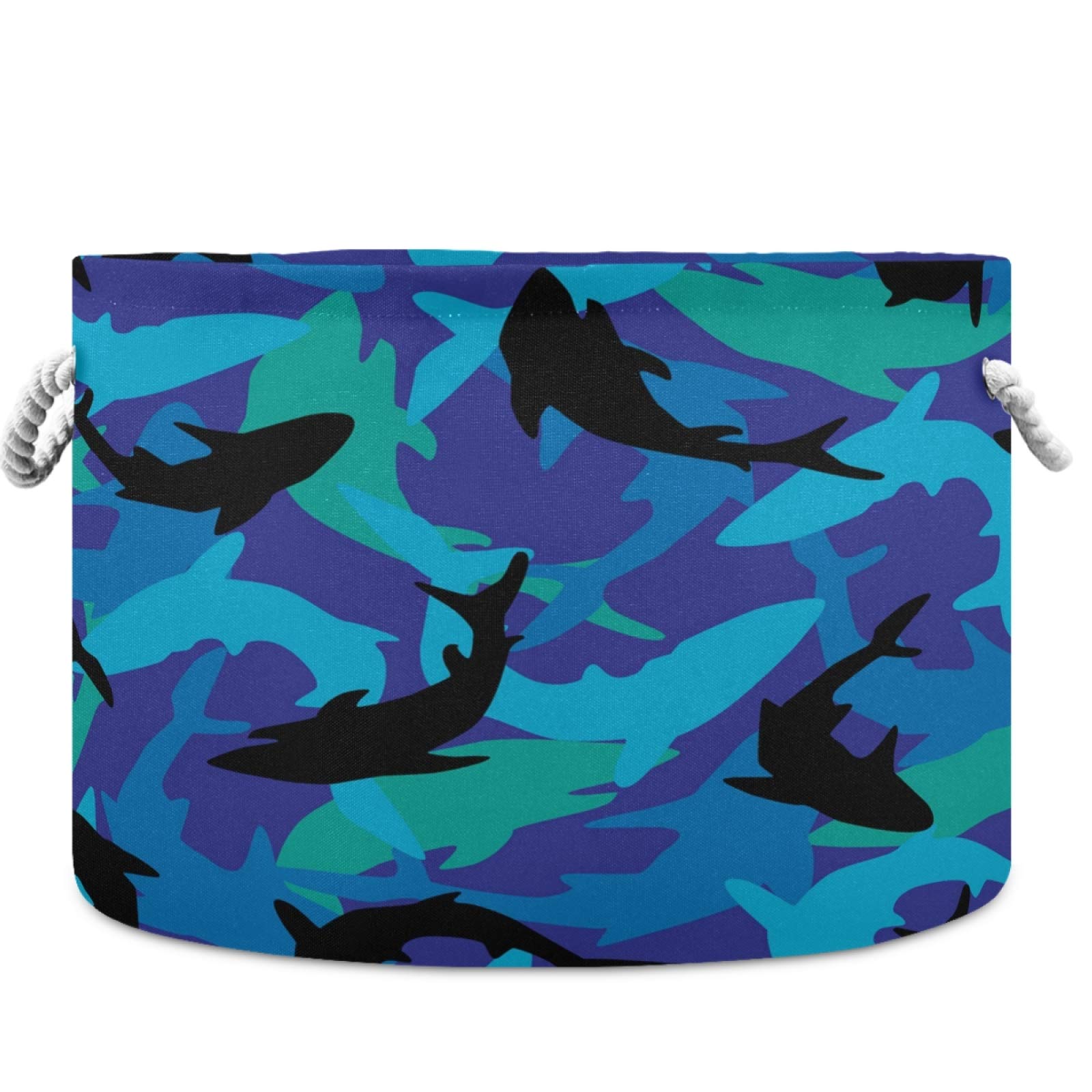 Visesunny Cool Colored Shark Animal Laundry Basket - Collapsible Fabric Storage Bin for Clothes, Toys & Organizing - Perfect for Bathroom, Bedroom, Nursery, Closet & Office - Fun & Functional Storage Solution for Kids' Rooms & Home Organization