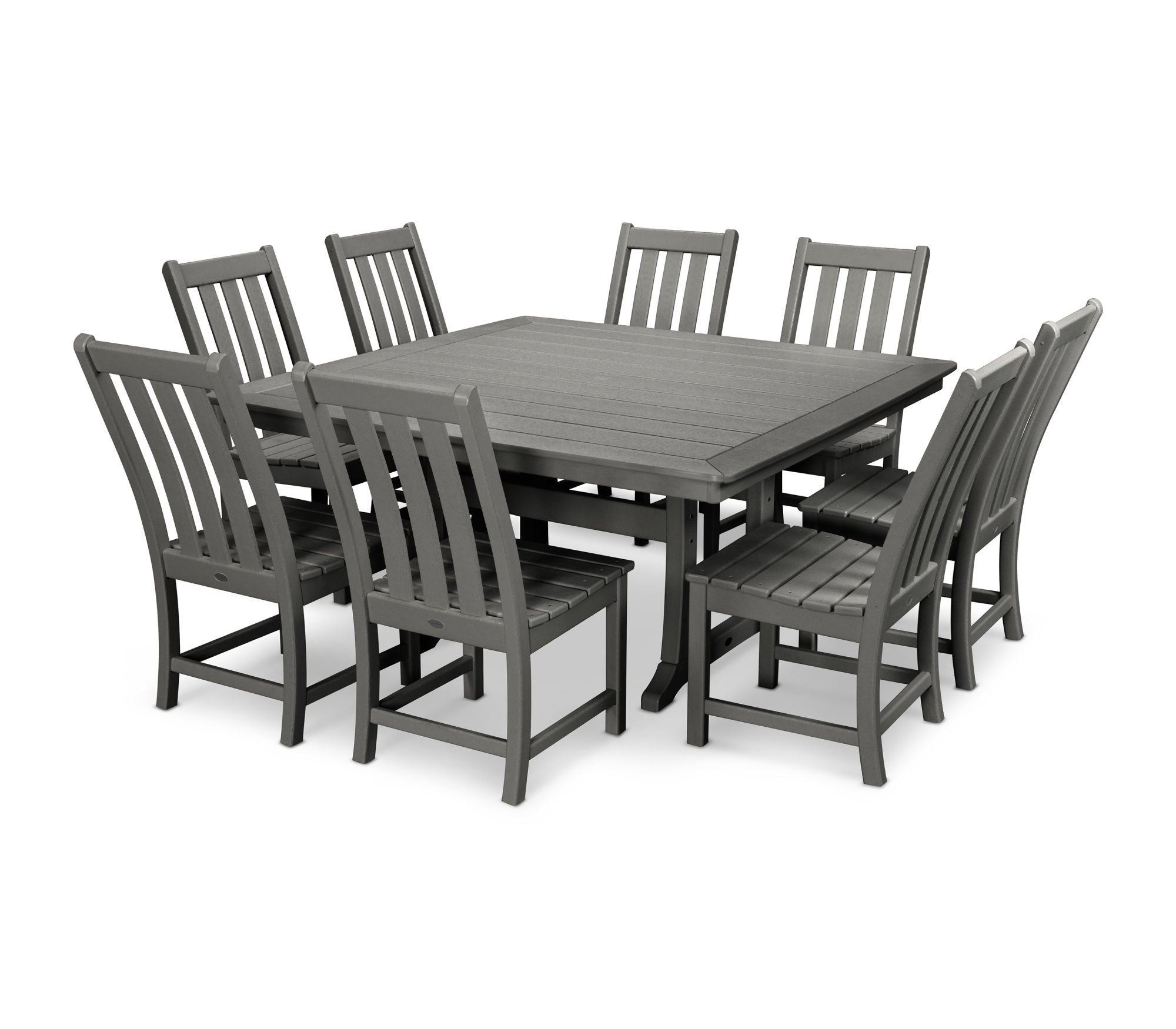 POLYWOOD Vineyard 9-Piece Outdoor Dining Set - Patio Furniture for Backyard, Poolside & Garden - Durable All-Weather Resin Wicker