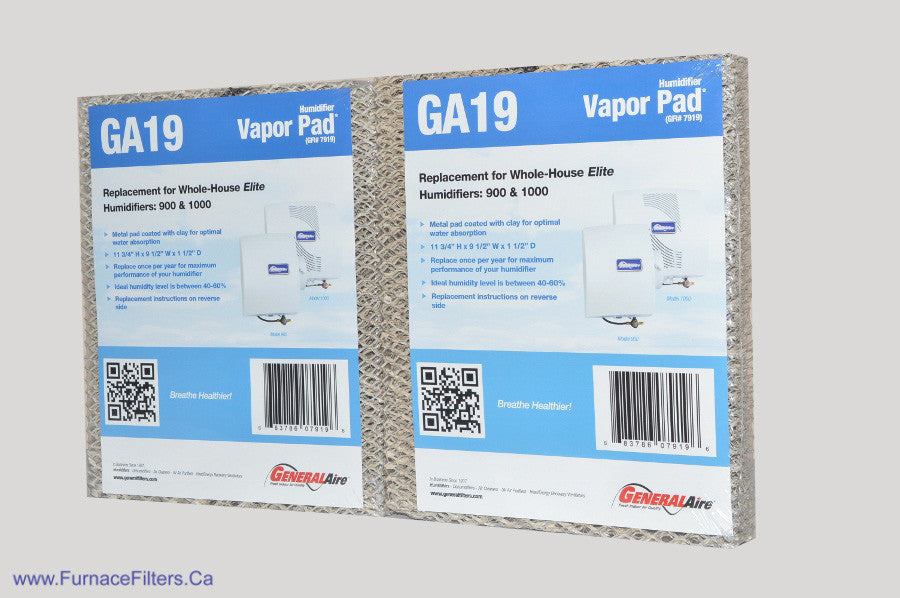 Generalaire GA 19 Humidifier Replacement Vapor Pad - Compatible with Model 900 & 1000 GFI (Pack of 2) - Perfect for Home, Office, and Bedroom Air Humidification