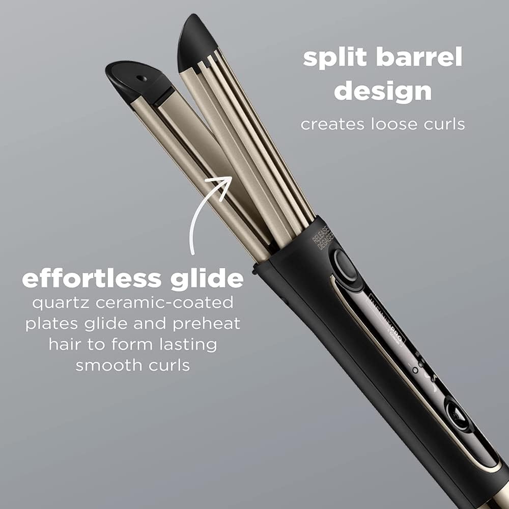 InfinitiPRO Conair CD2112C Cool Air Styler for Cascading Waves - Black Hair Styling Brush for Smooth, Shiny Hair - Perfect for Home Use & Travel Styling