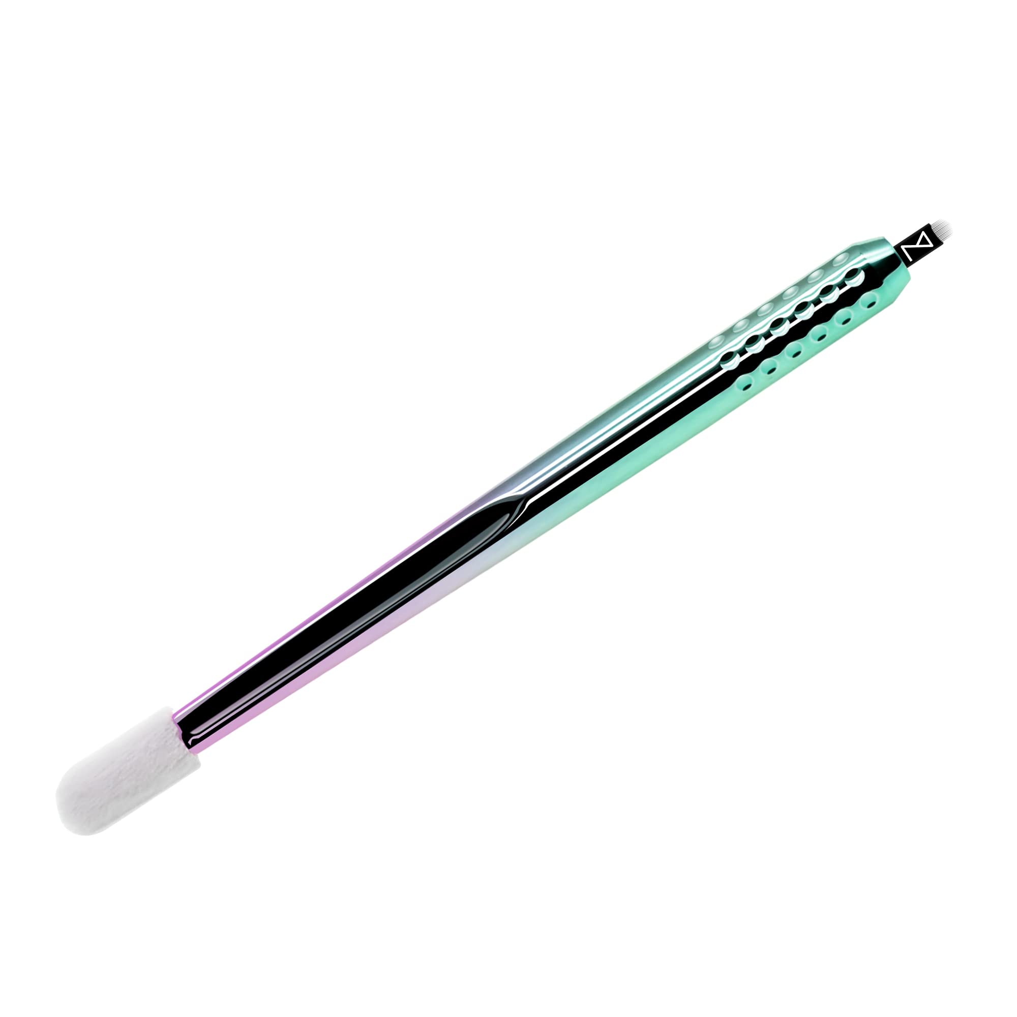 10 Pack Mellie Disposable Microblading Pen with Pigment Sponge - U18 NANO 0.15mm Rainbow - Professional Eyebrow Microblading Tools for Salon & Home Use - Perfect for Creating Natural Looking Brows