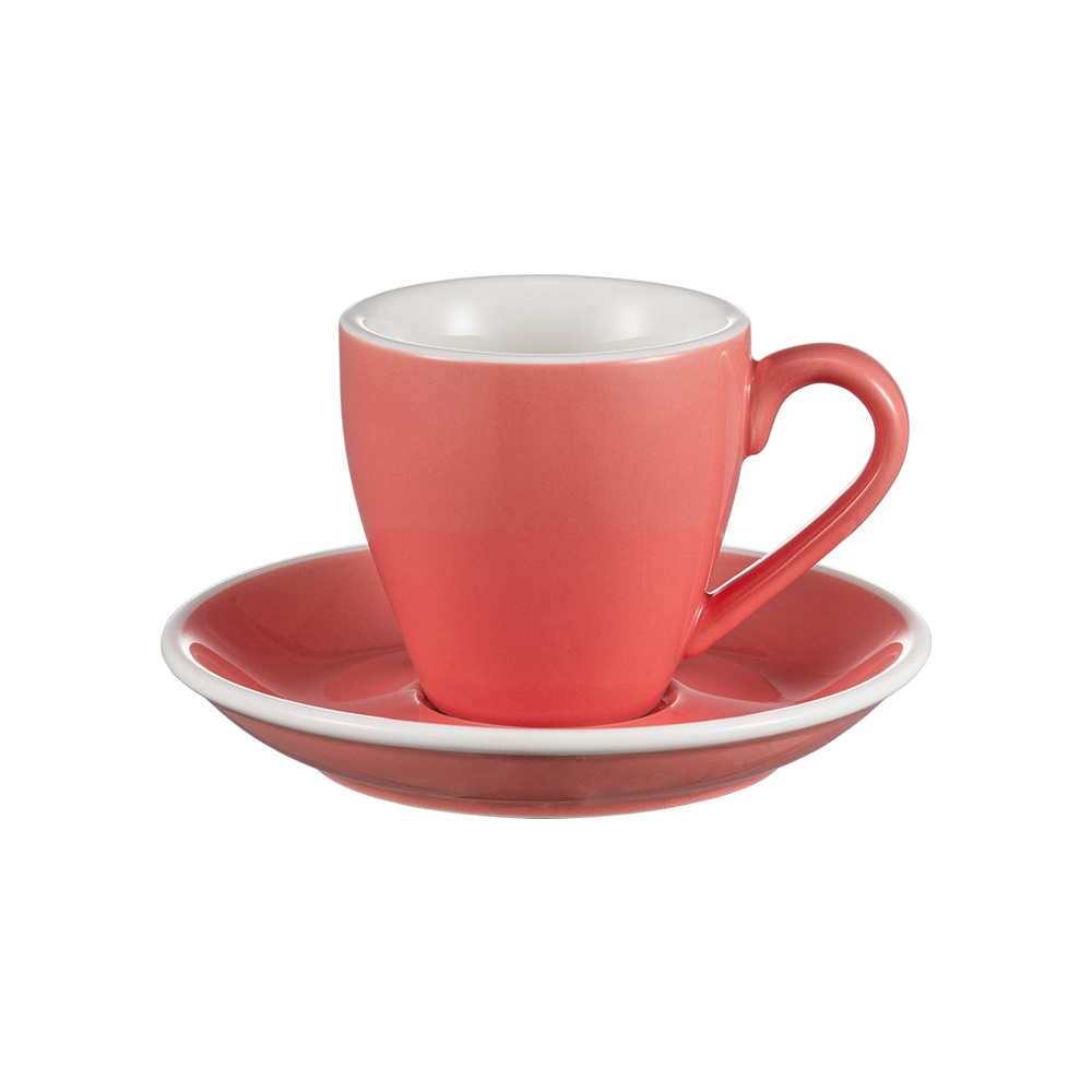 I.XXI 80ml Pink Espresso Cup with Saucer - Perfect for Home Coffee Bars, Cafes & Gift Giving