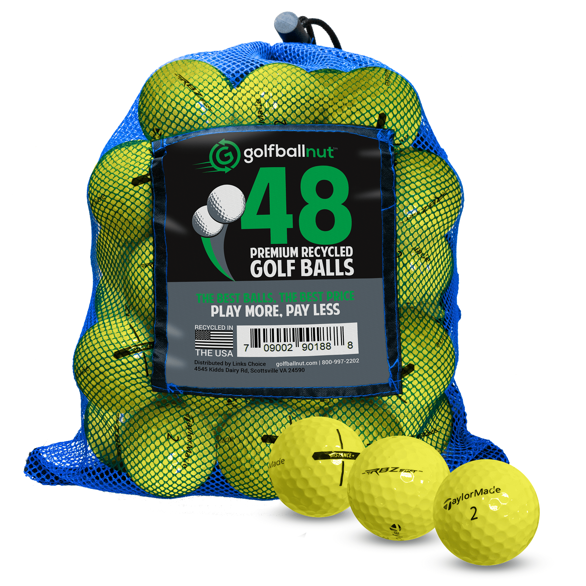 Premium Used TaylorMade Mixed Golf Balls - 50/100 Pack in Durable Mesh Bags | Practice & Driving Range Training | Recycled Golf Balls for Budget-Friendly Play