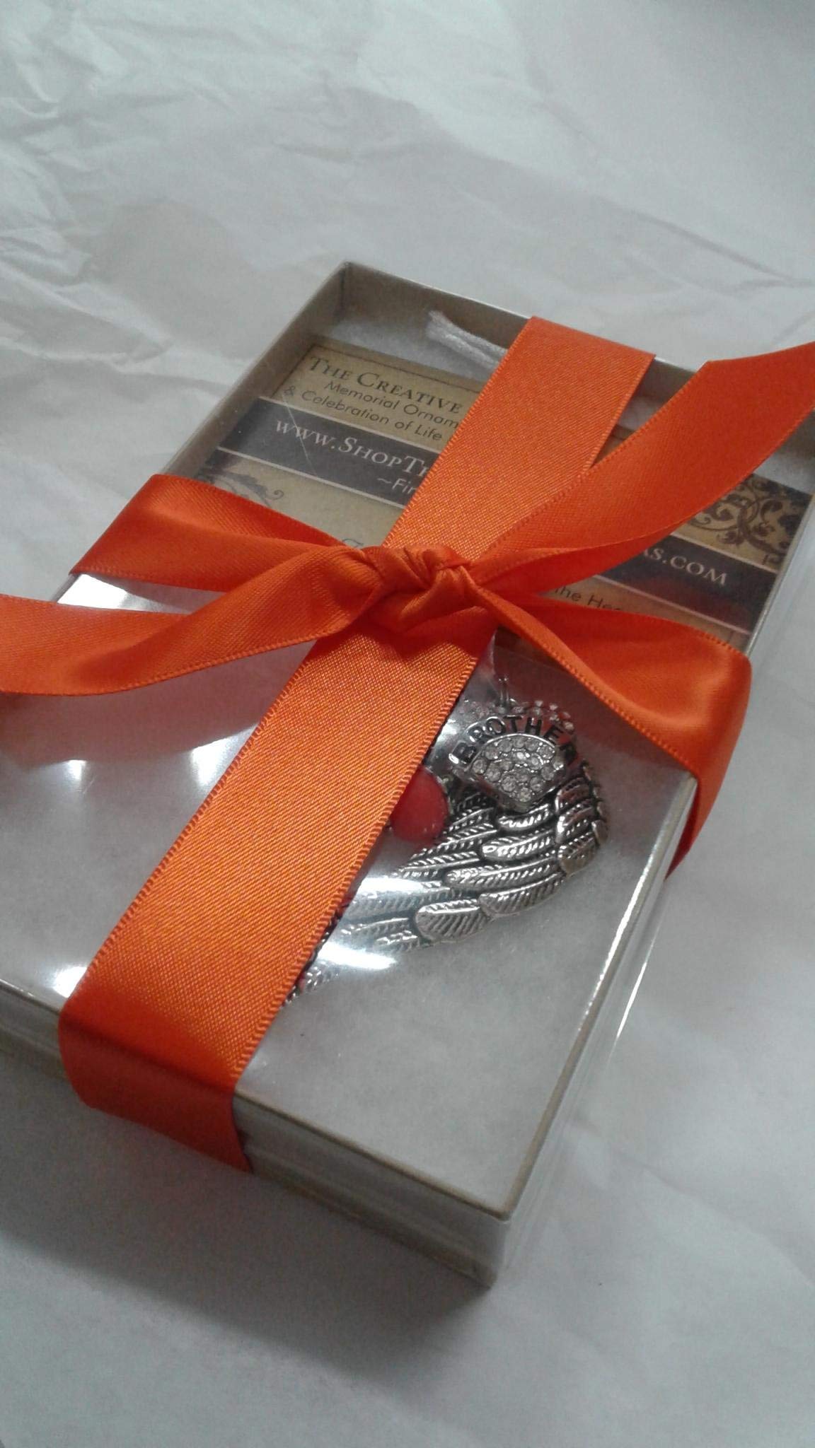 Brother Memorial Keychain - Angel Wings & Crystal Heart Sympathy Gift for Loss - Perfect for Funerals, Memorials, and Keepsakes