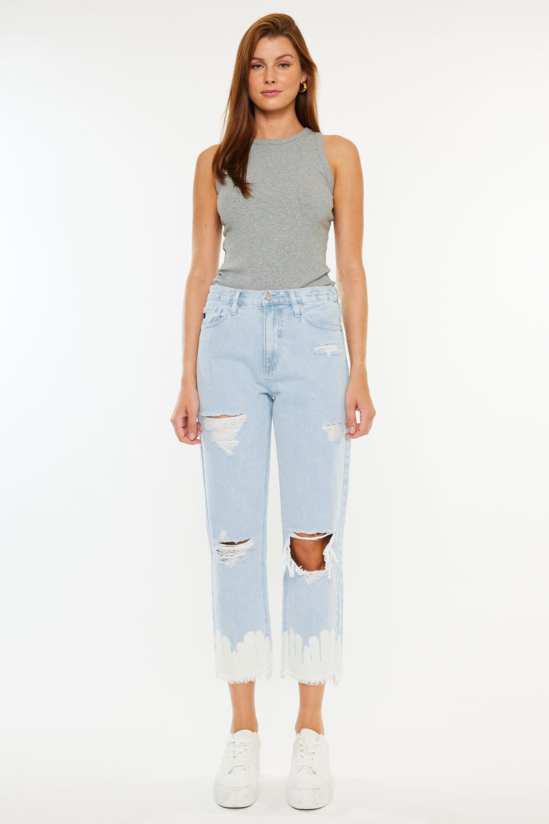 Harmony High Rise Straight Leg Jeans for Women - Stretchy Comfort Denim Pants - Perfect for Casual Wear, Office & Date Night