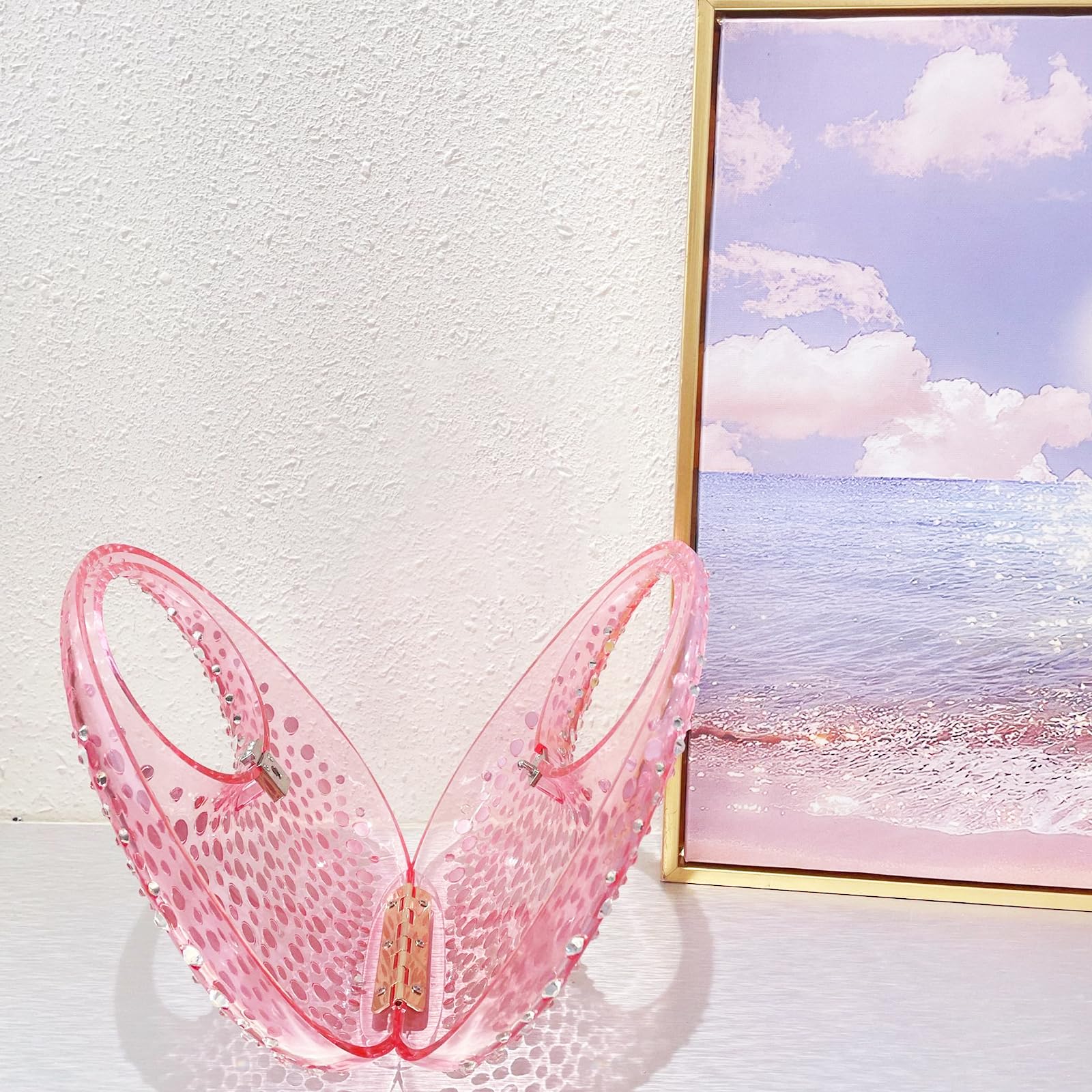 Elegant Women's Clutch Purses & Small Tote Bags - Diamond Evening Bag & Pink Acrylic Handbag for Wedding, Prom, Party & Travel | Perfect for Formal Events, Date Nights & Special Occasions