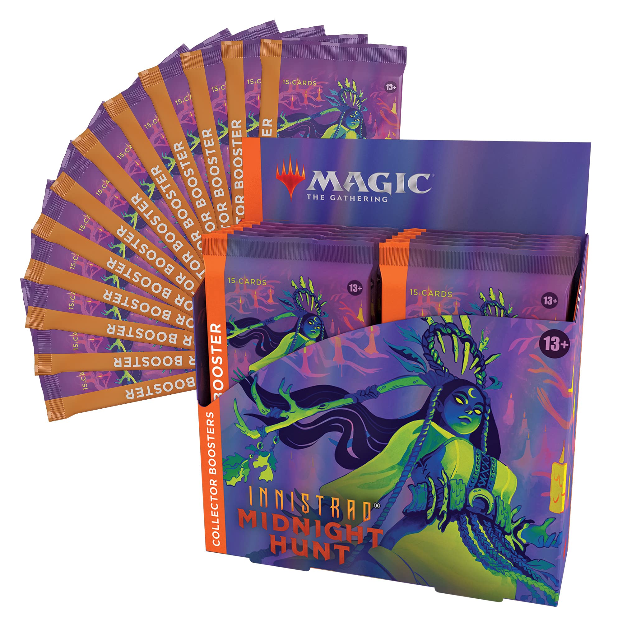Magic: The Gathering Innistrad: Midnight Hunt Collector Booster Box - 12 Packs (180 Cards) | MTG Trading Card Game | Perfect for Collectors & Tournaments